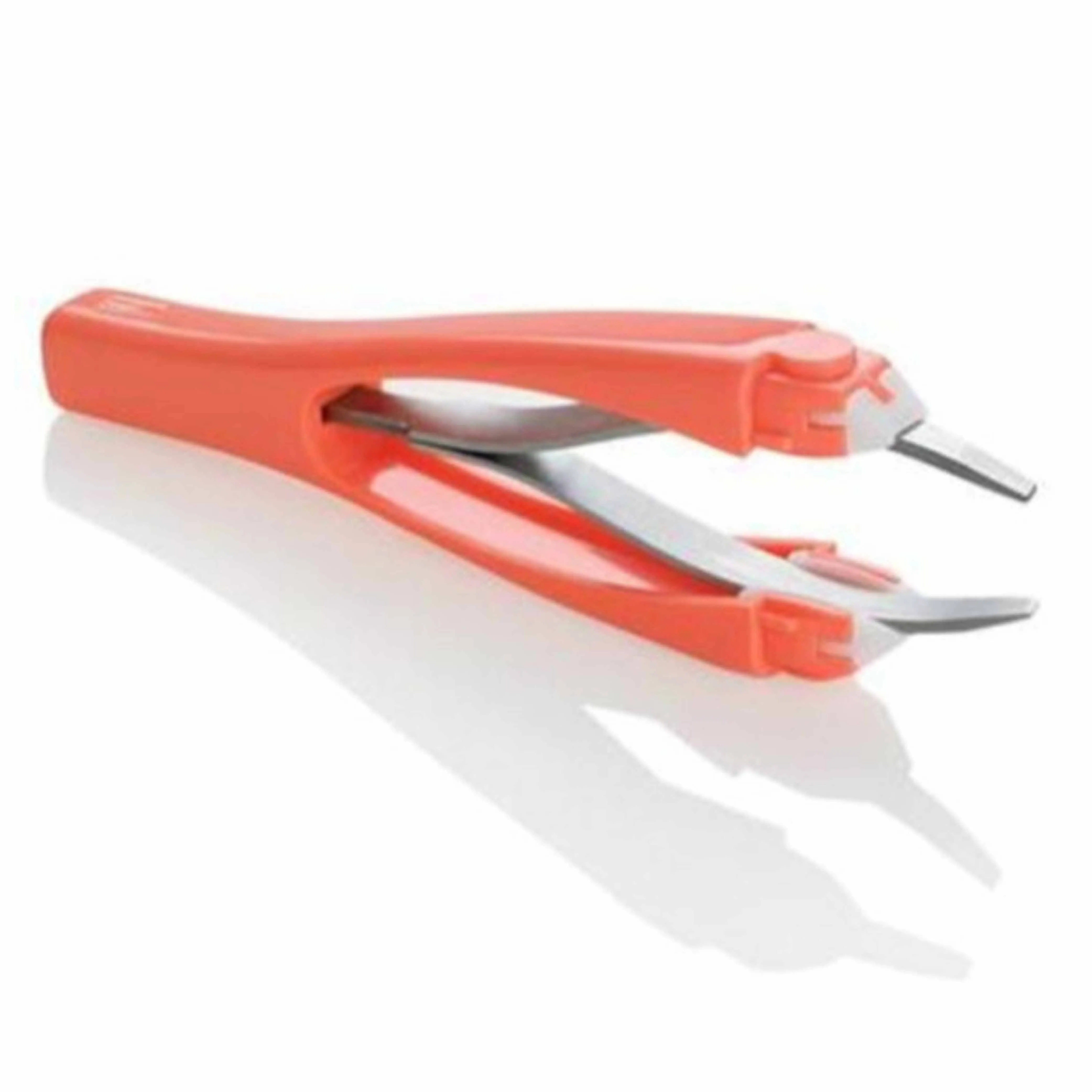 1 Pc Tweezers Slanted Tip Precision Automatic Eye Brow Pluck Hair Makeup Tool