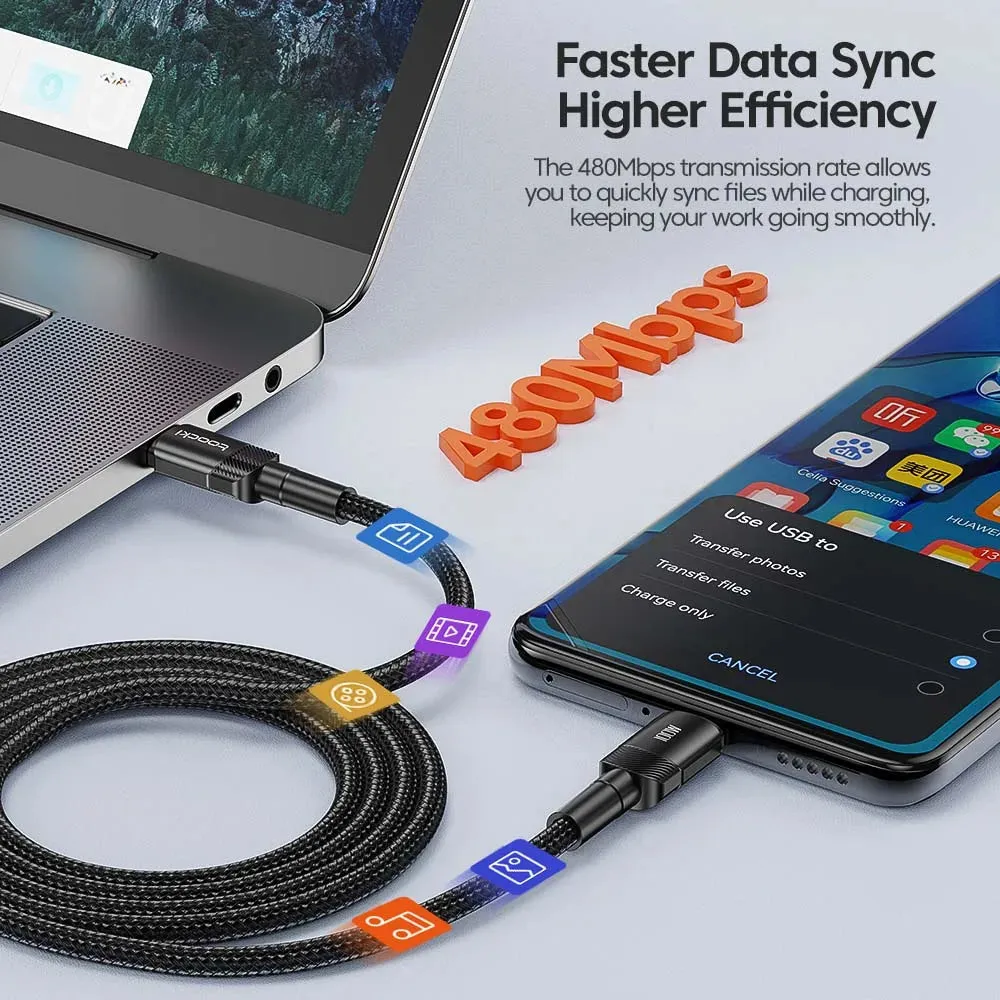 100w Usb c to c Cable Pd 3.0 Fast Charge for Iphone 15 Macbook Samsung Xiaomi