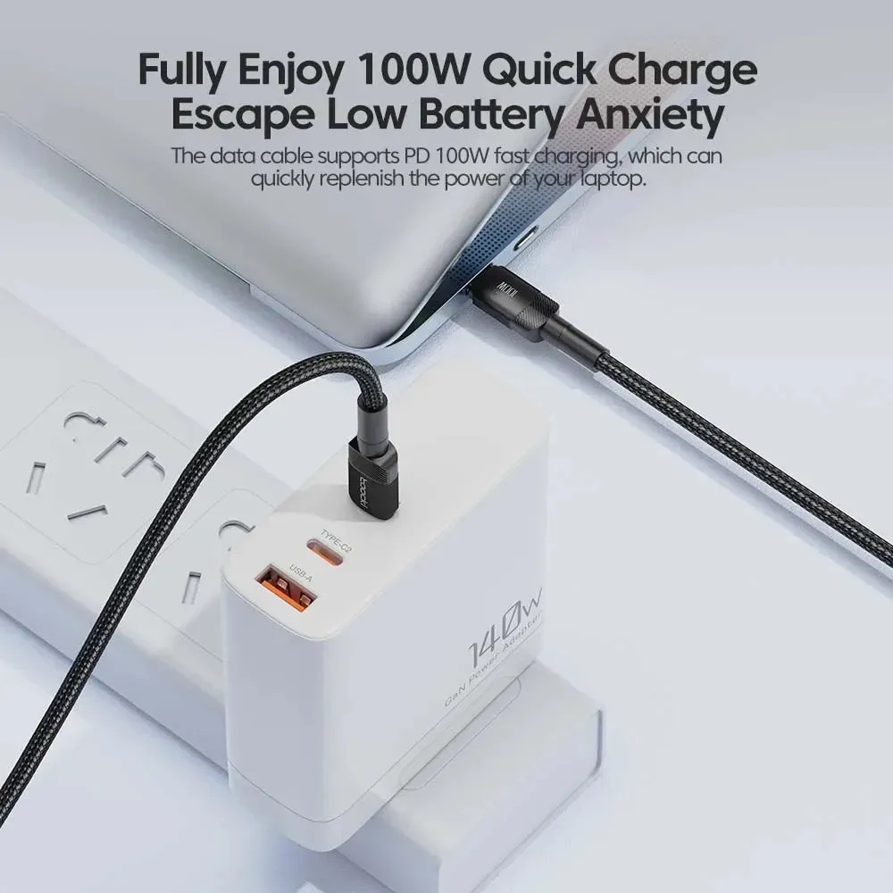 100w Usb c to c Cable Pd 3.0 Fast Charge for Iphone 15 Macbook Samsung Xiaomi