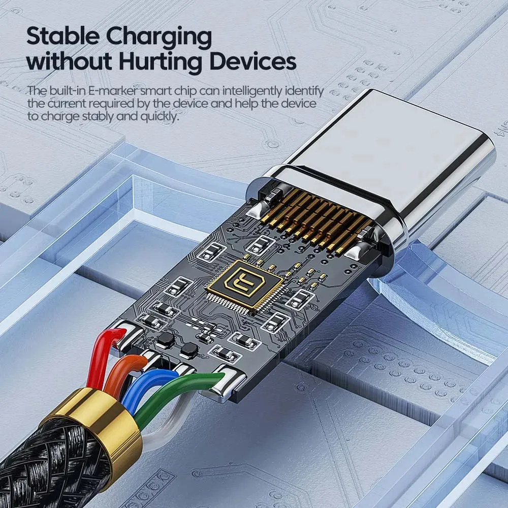 100w Usb c to c Cable Pd 3.0 Fast Charge for Iphone 15 Macbook Samsung Xiaomi