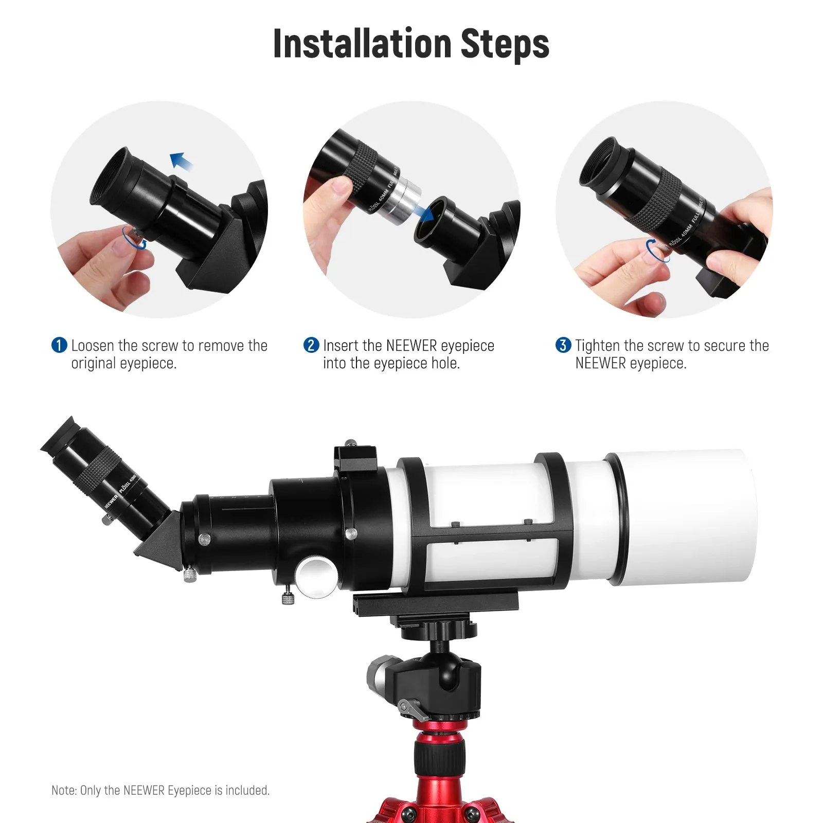 1.25 Plssl Telescope Eyepiece 48 Wide Field Lens 40mm Focal Hd Optical Glass