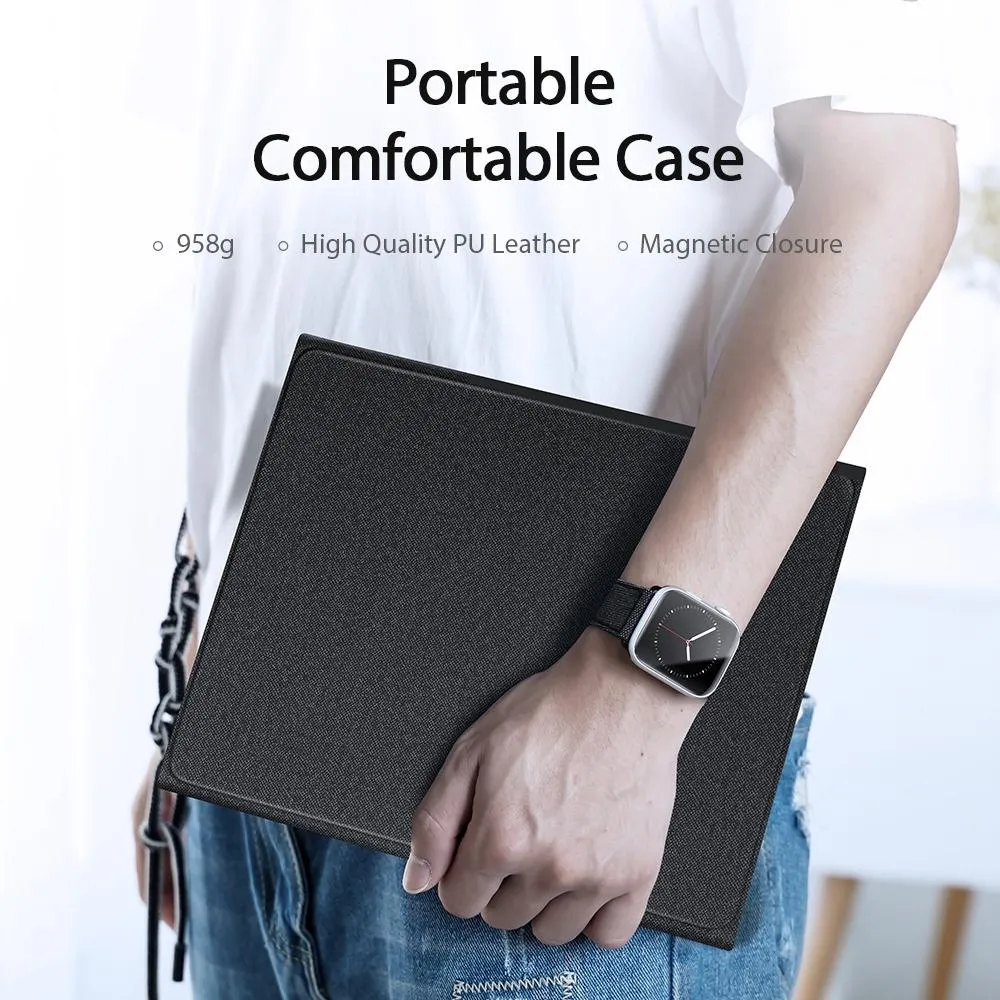 12.9 Ipad Pro Leather Case With Bluetooth Keyboard & Touchpad - Black