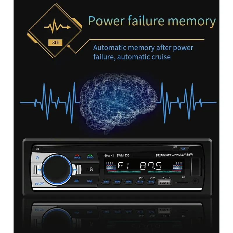 12V Car Dual Usb Charger Radio Receiver Mp3 Player Fm & Bluetooth Remote Control