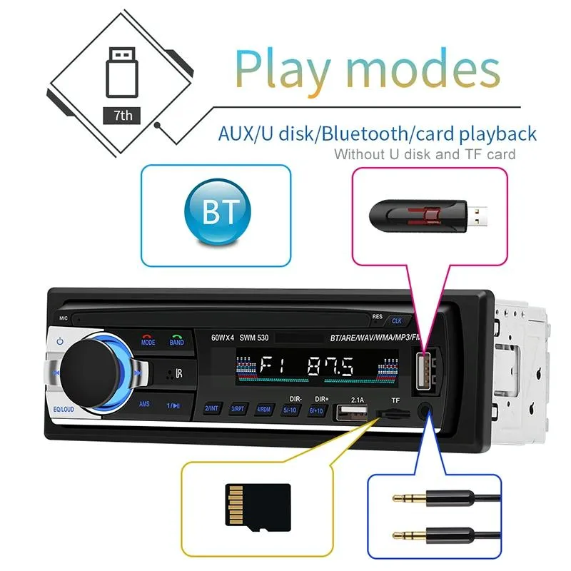 12V Car Dual Usb Charger Radio Receiver Mp3 Player Fm & Bluetooth Remote Control