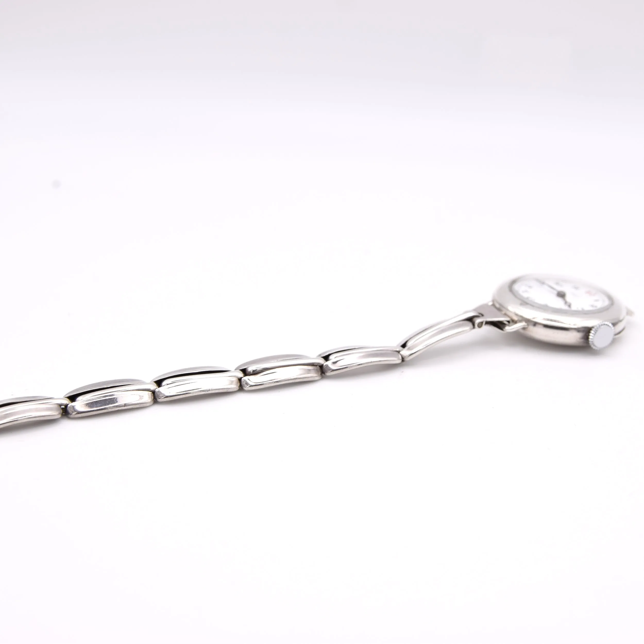 1927 Ladies Longines antique solid silver bracelet watch retailed by Lidgetts of Lincoln