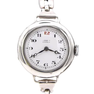 1927 Ladies Longines antique solid silver bracelet watch retailed by Lidgetts of Lincoln