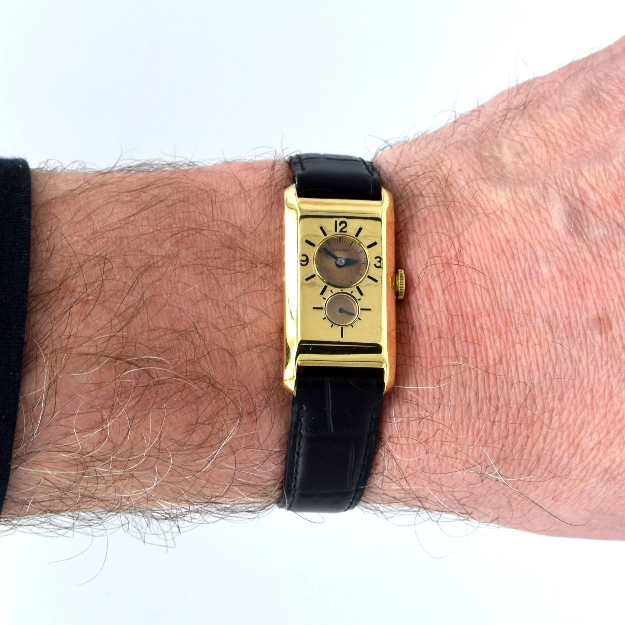 1933 Longines super rare and wonderful 3359 Duo-dial solid 18k Doctors watch 'SuperSolo' cal 9.32