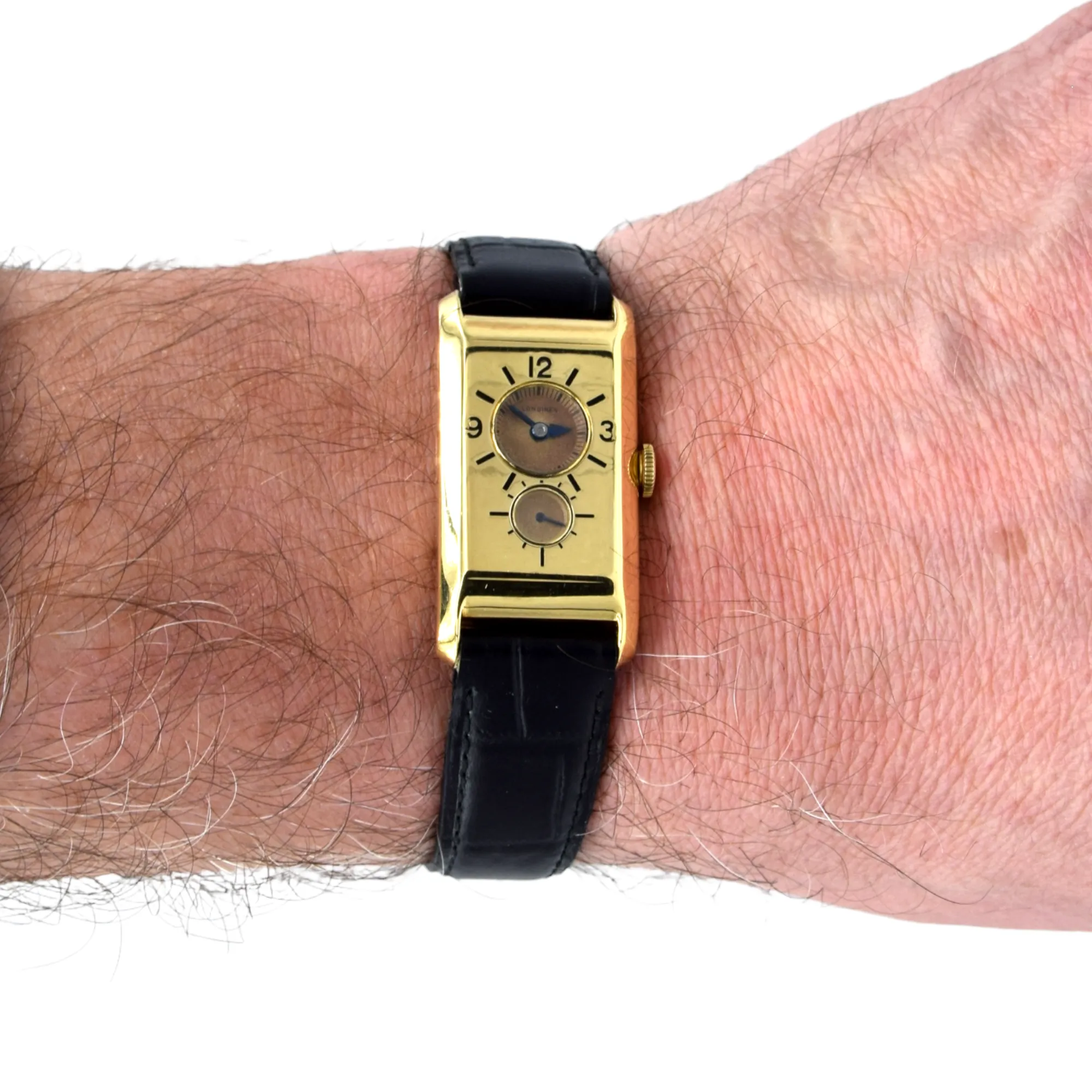 1933 Longines super rare and wonderful 3359 Duo-dial solid 18k Doctors watch 'SuperSolo' cal 9.32