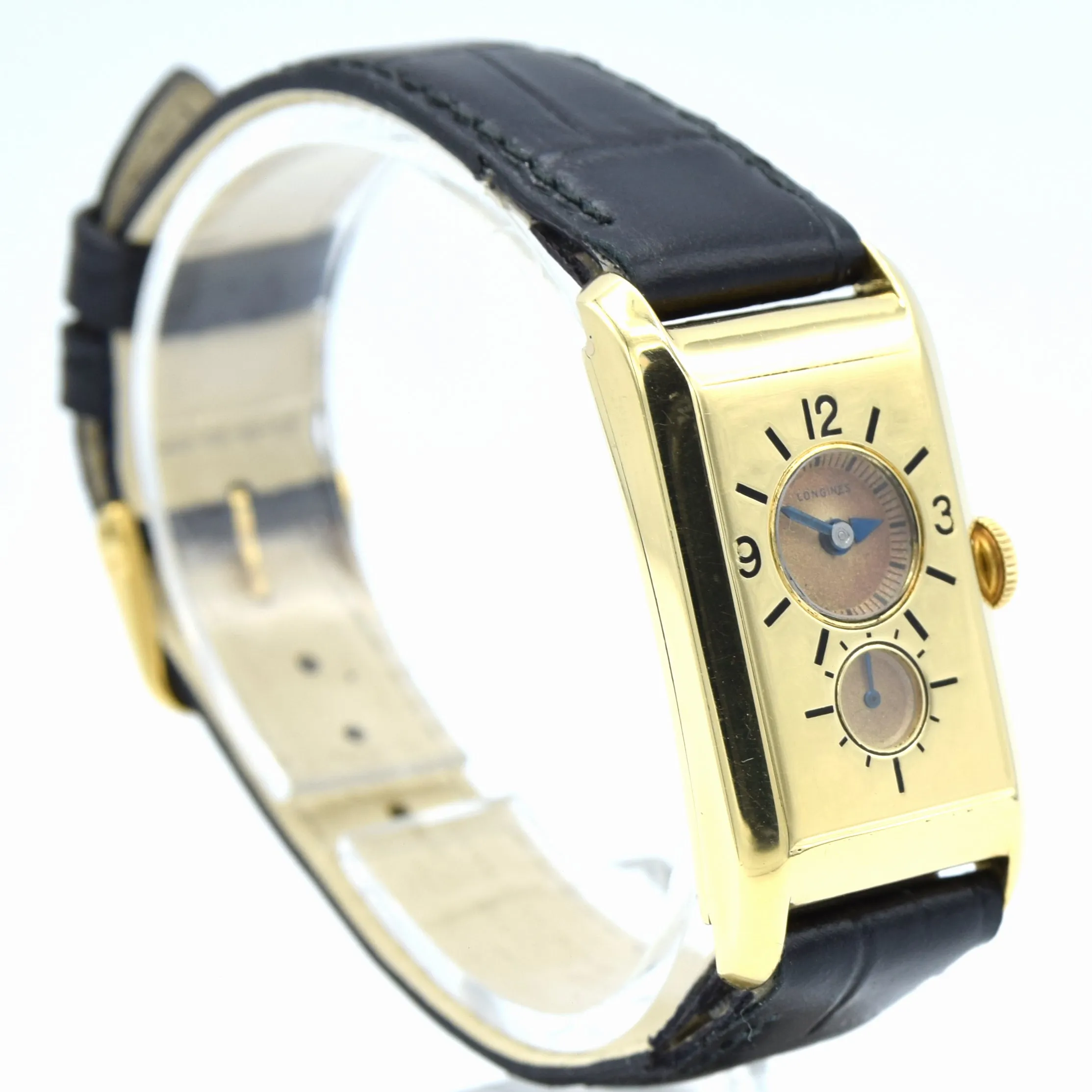 1933 Longines super rare and wonderful 3359 Duo-dial solid 18k Doctors watch 'SuperSolo' cal 9.32