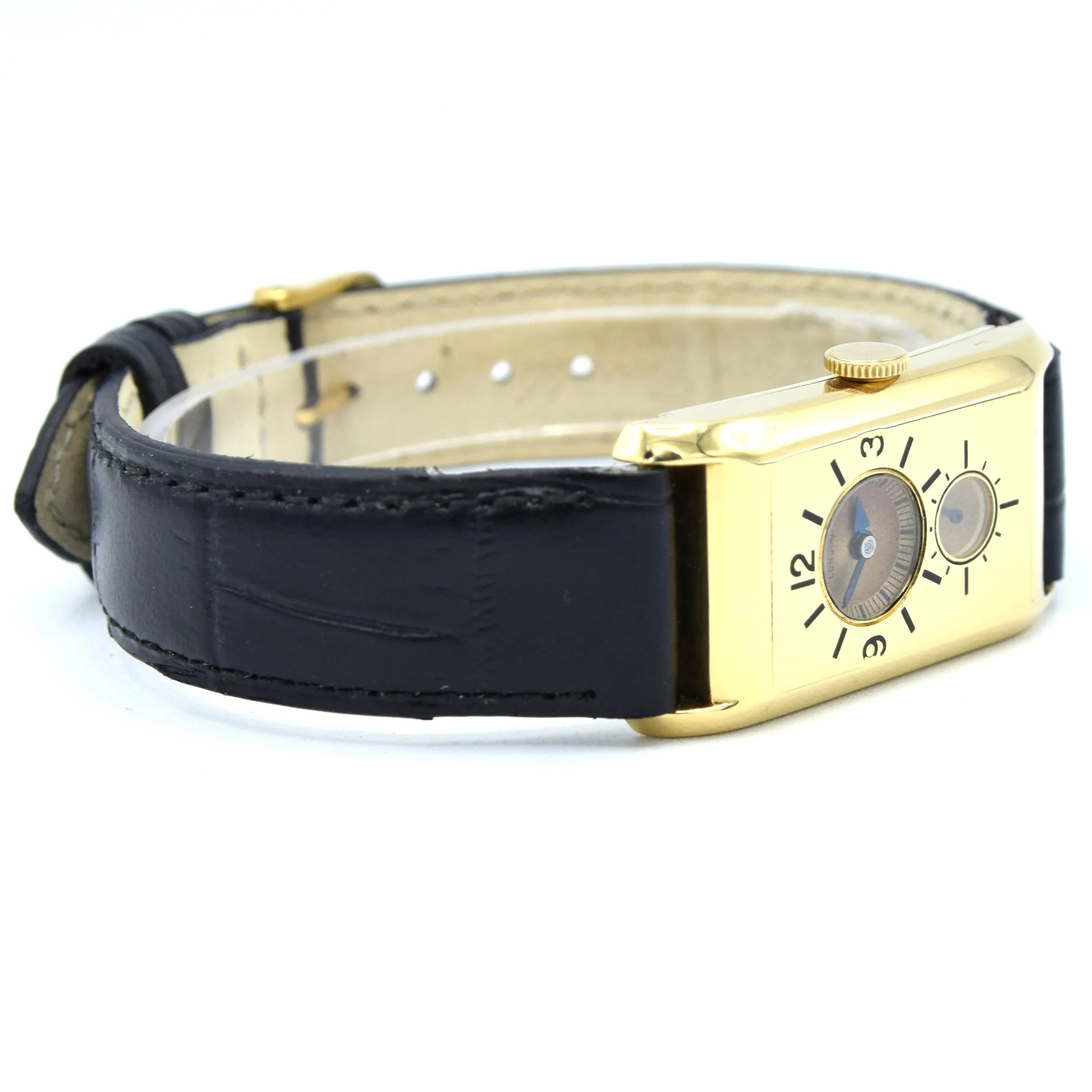 1933 Longines super rare and wonderful 3359 Duo-dial solid 18k Doctors watch 'SuperSolo' cal 9.32