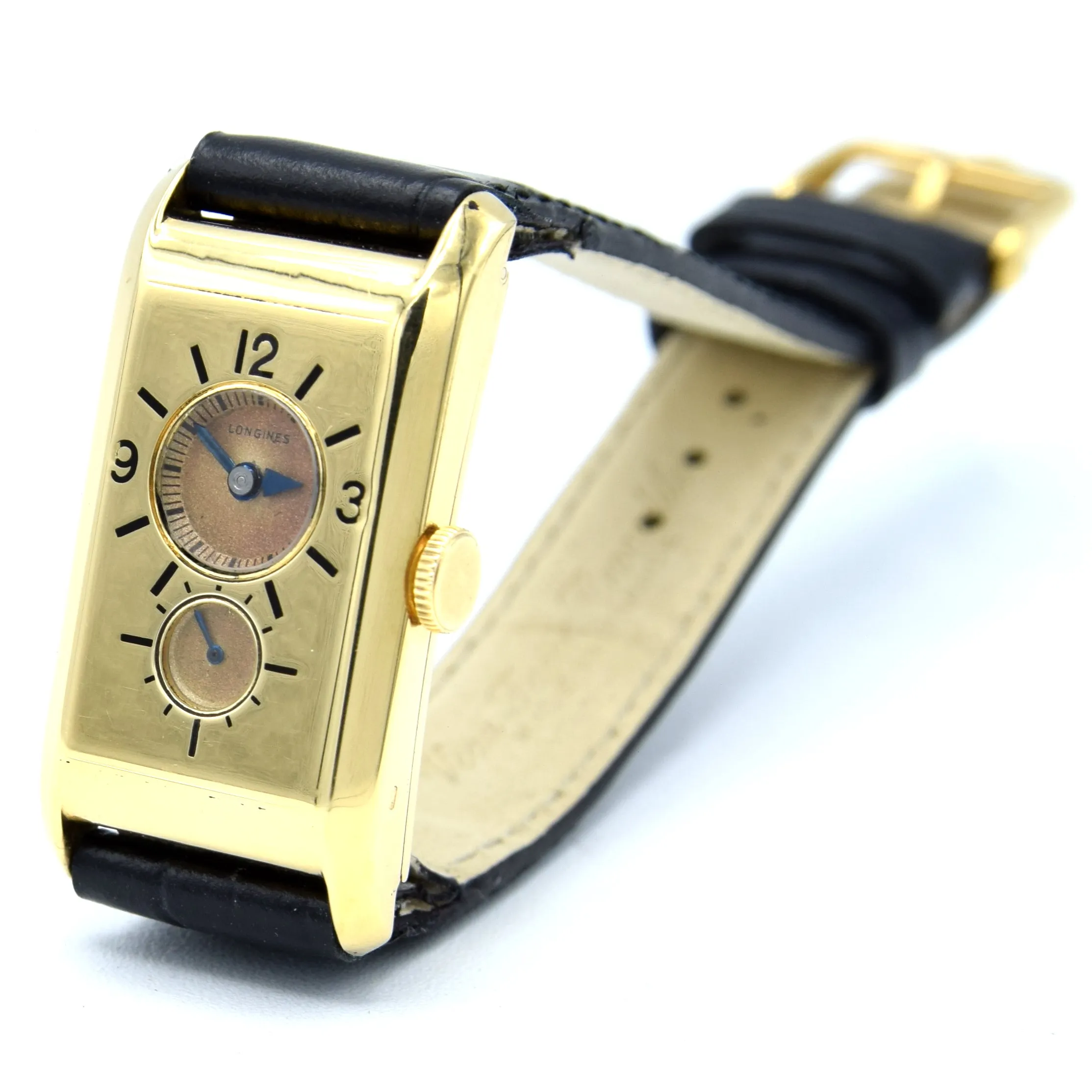 1933 Longines super rare and wonderful 3359 Duo-dial solid 18k Doctors watch 'SuperSolo' cal 9.32
