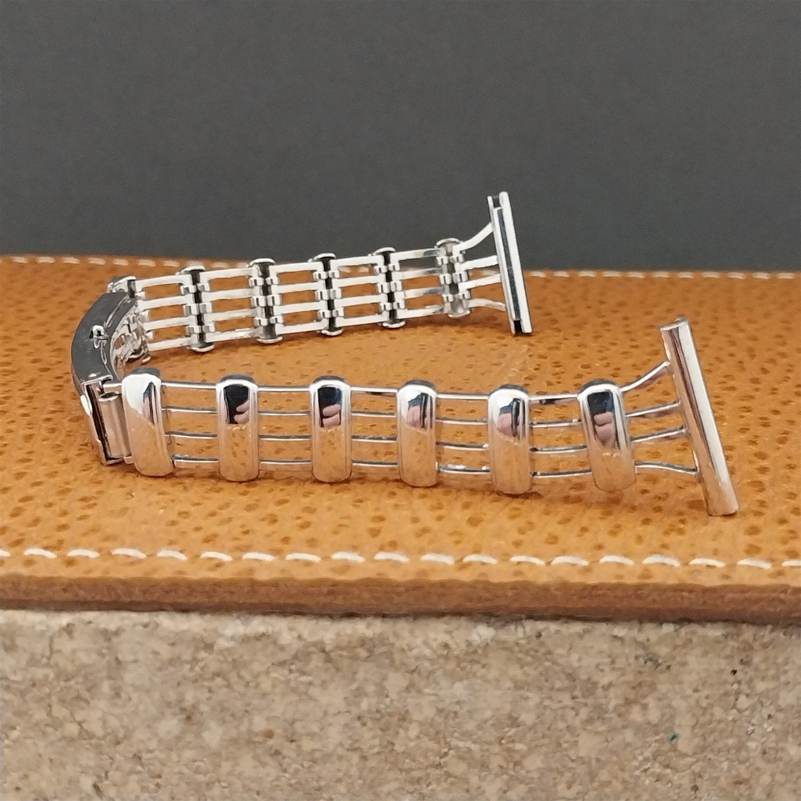 1940s Art Deco White Gold-Filled Kestenmade Majestic Unused Vintage Watch Band