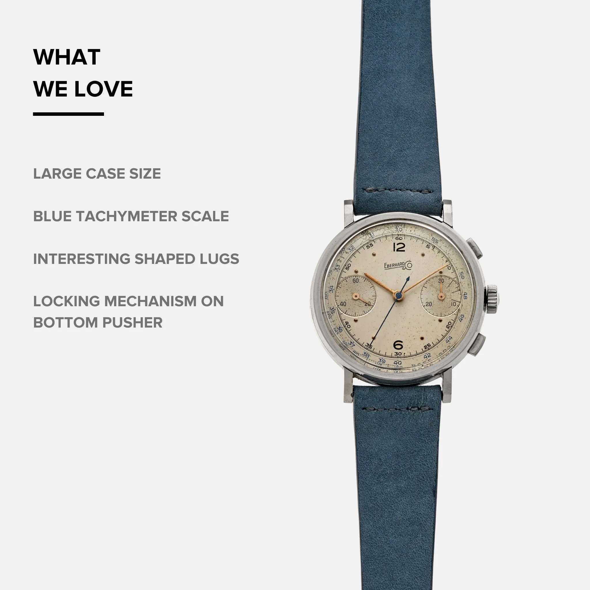 1940s Eberhard & Co. Pre-Extra Fort Single-Button Chronograph