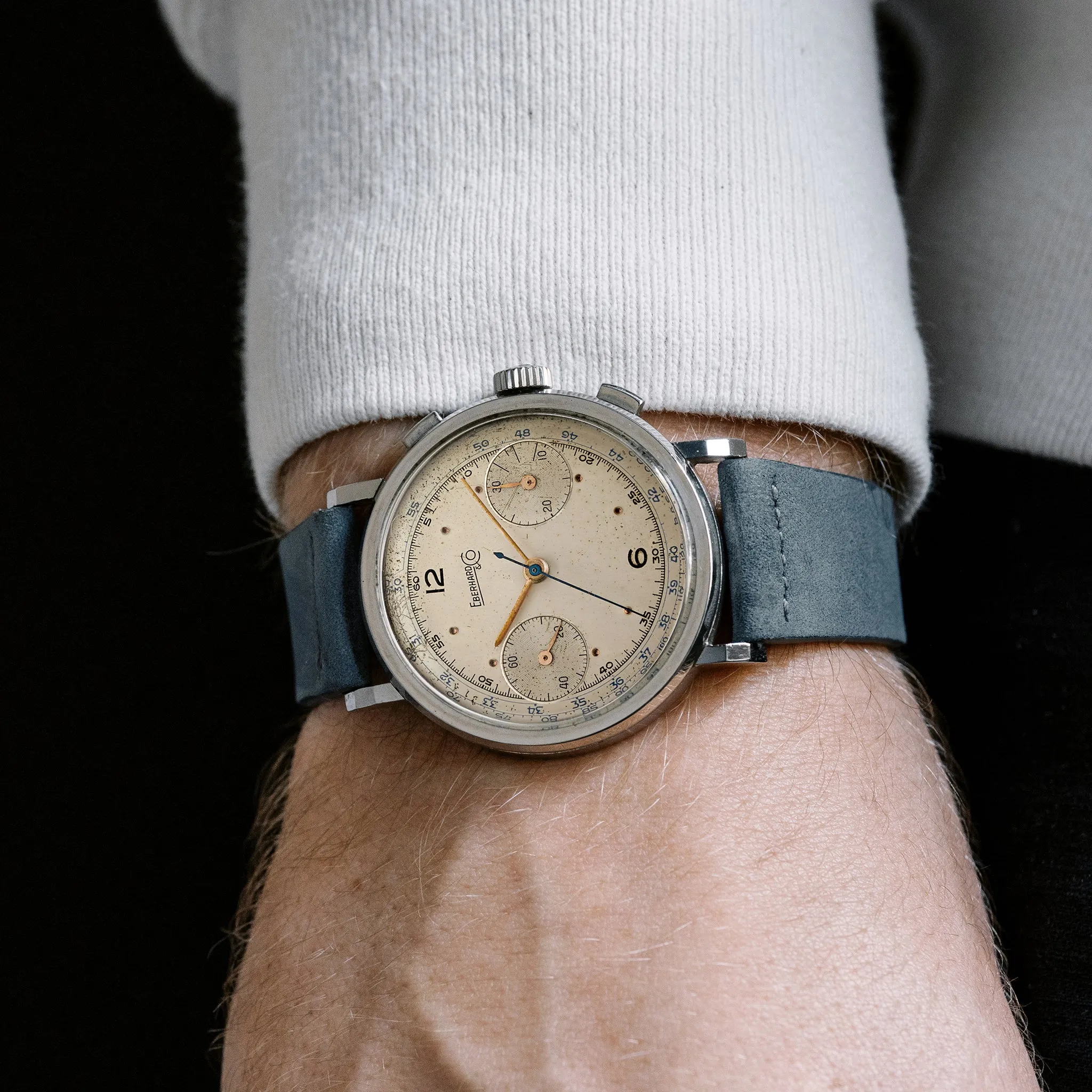 1940s Eberhard & Co. Pre-Extra Fort Single-Button Chronograph