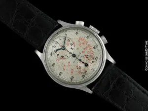 1940's Gallet Vintage Regulator Mens Chronograph Watch - Stainless Steel