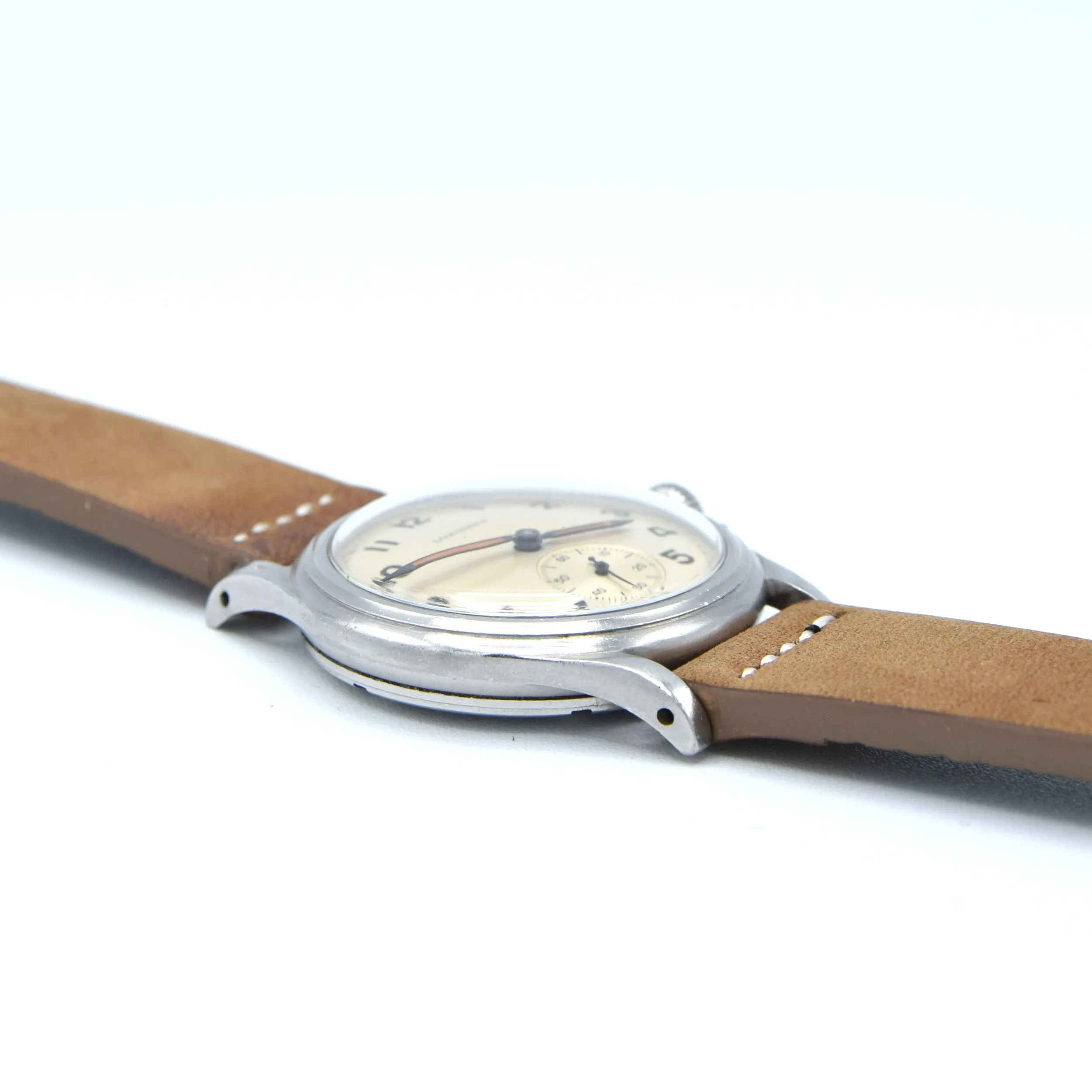 1944 WW2 Longines Manual Wind military style Wristwatch Model 63028 with Gorgeous Original Arabic Dial