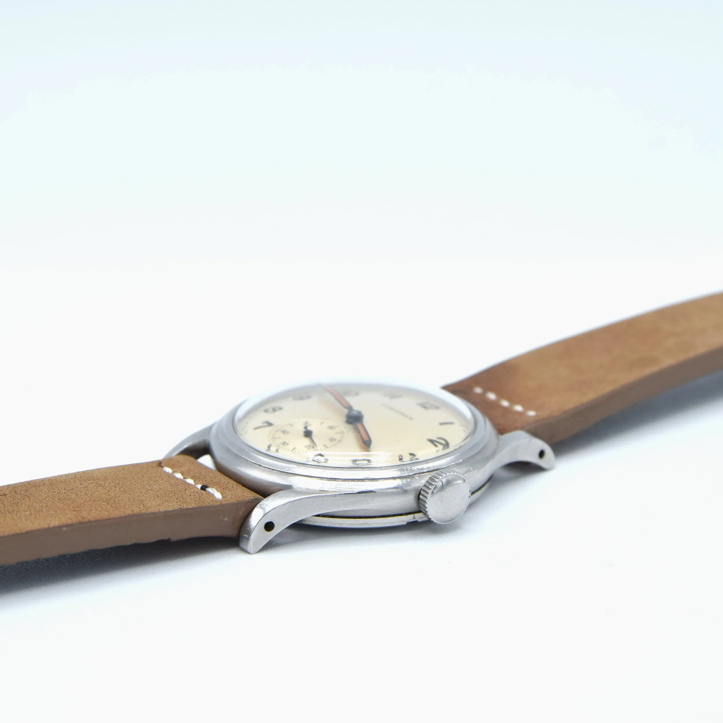 1944 WW2 Longines Manual Wind military style Wristwatch Model 63028 with Gorgeous Original Arabic Dial