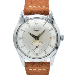 1953 Longines Manual Wind Wristwatch Model 6402 with Gorgeous Original Two Tone Dial Cal 23z