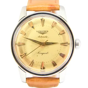 1957 Stunning Longines Conquest with Two Tone Dial Model 9000 in Stainless Steel