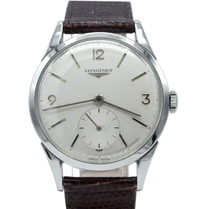 1959 Longines classic Dress Watch with Mixed line and Arabic Numerals Model 6666 with Archive extract