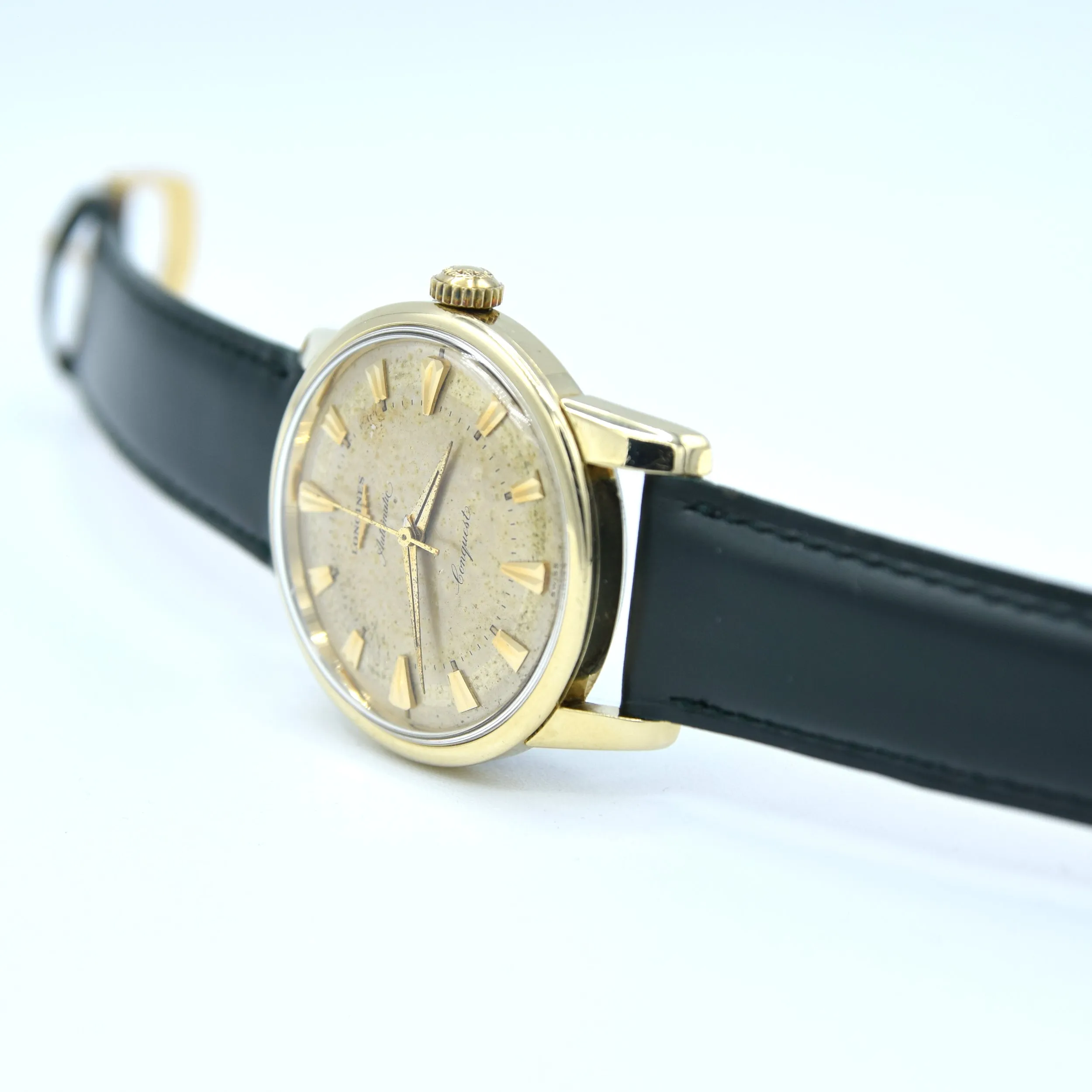 1959 Longines Conquest Automatic Model 9000 with Patina Dial in Gold Capped Case