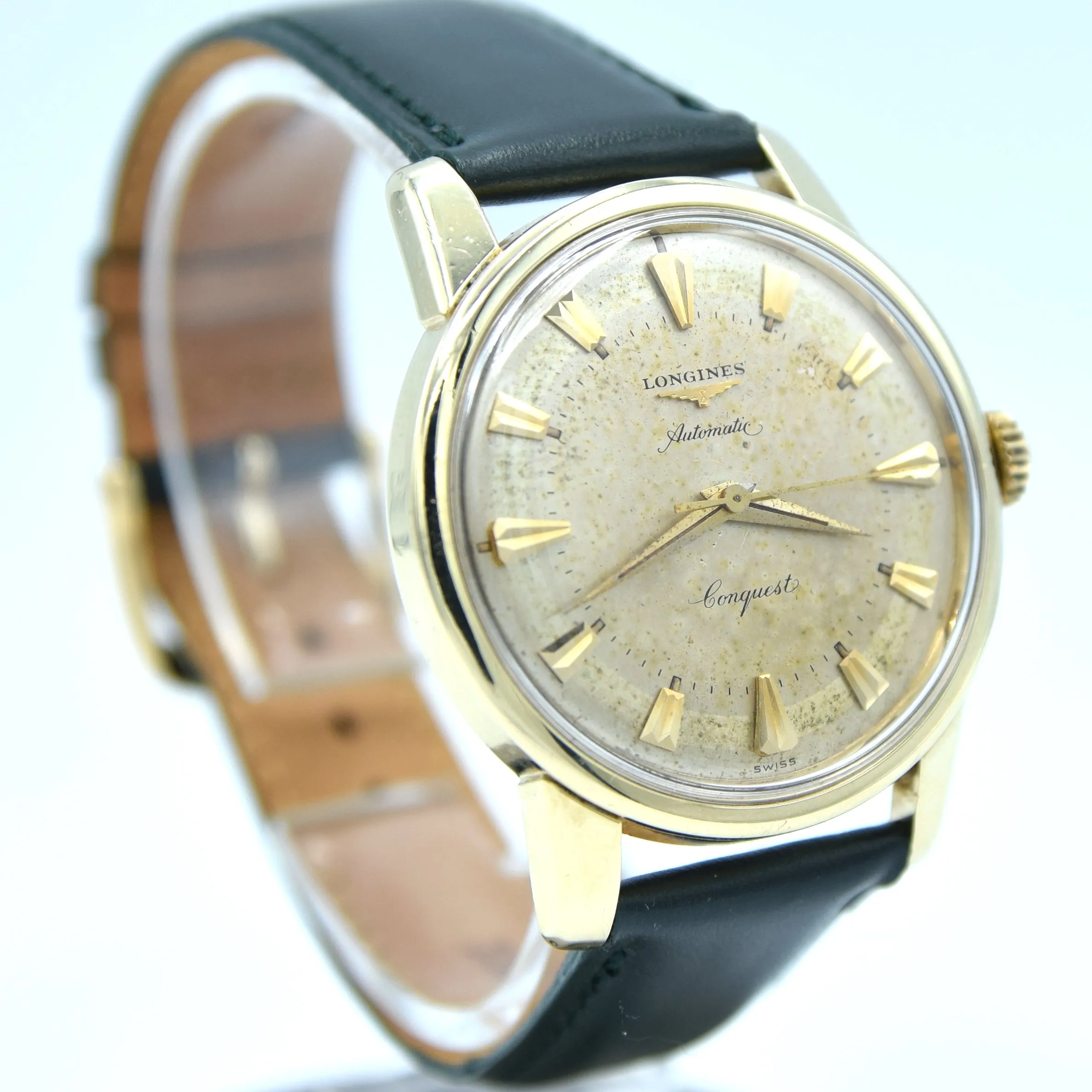 1959 Longines Conquest Automatic Model 9000 with Patina Dial in Gold Capped Case