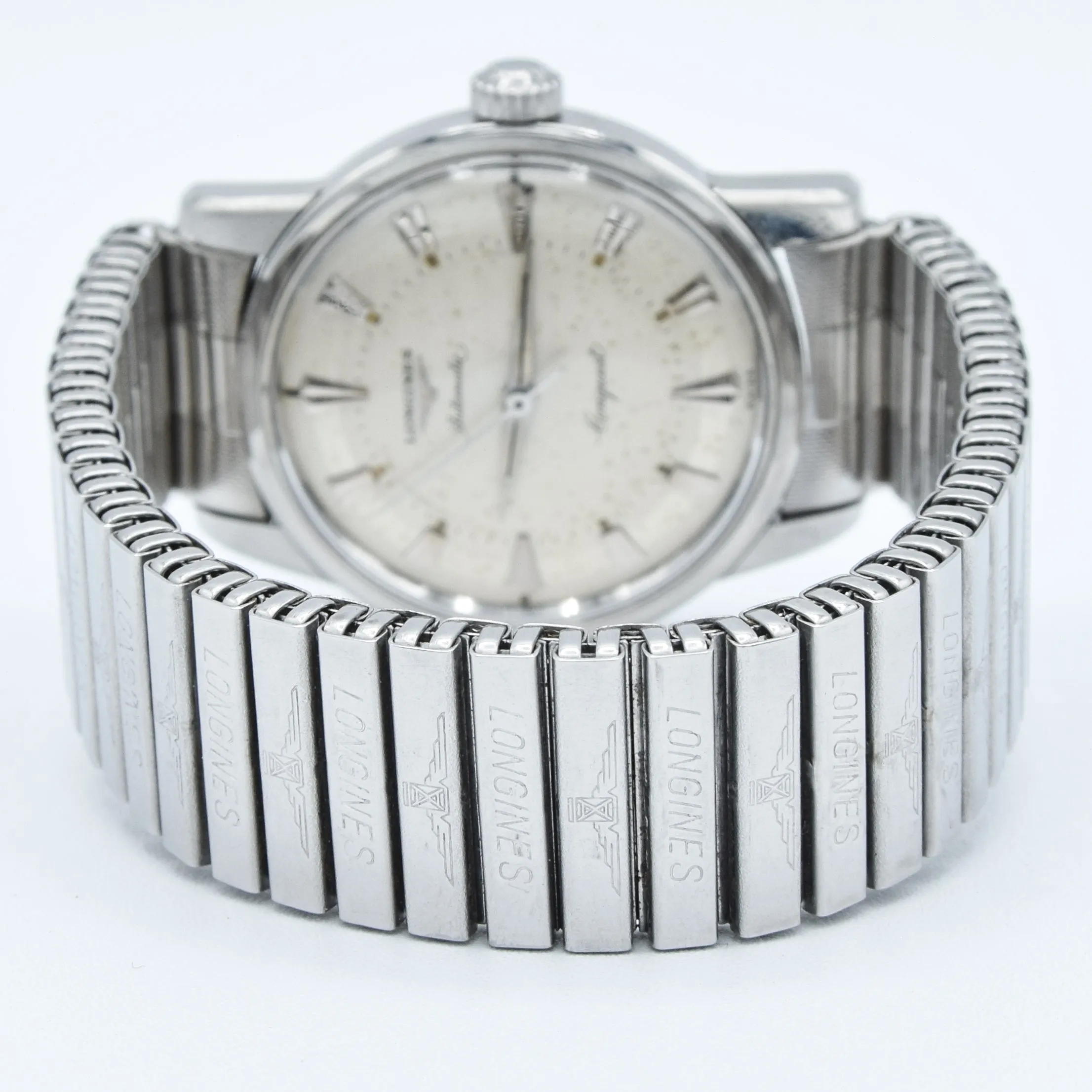 1959 Longines Conquest Model 9000 Full Set in Stainless Steel on Bracelet with Box and Papers & Tags