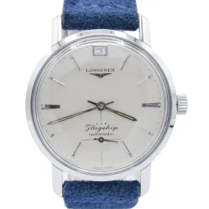 1961 Stunning Longines Flagship Automatic Date at 12 O'Clock Model 3106 in Stainless Steel