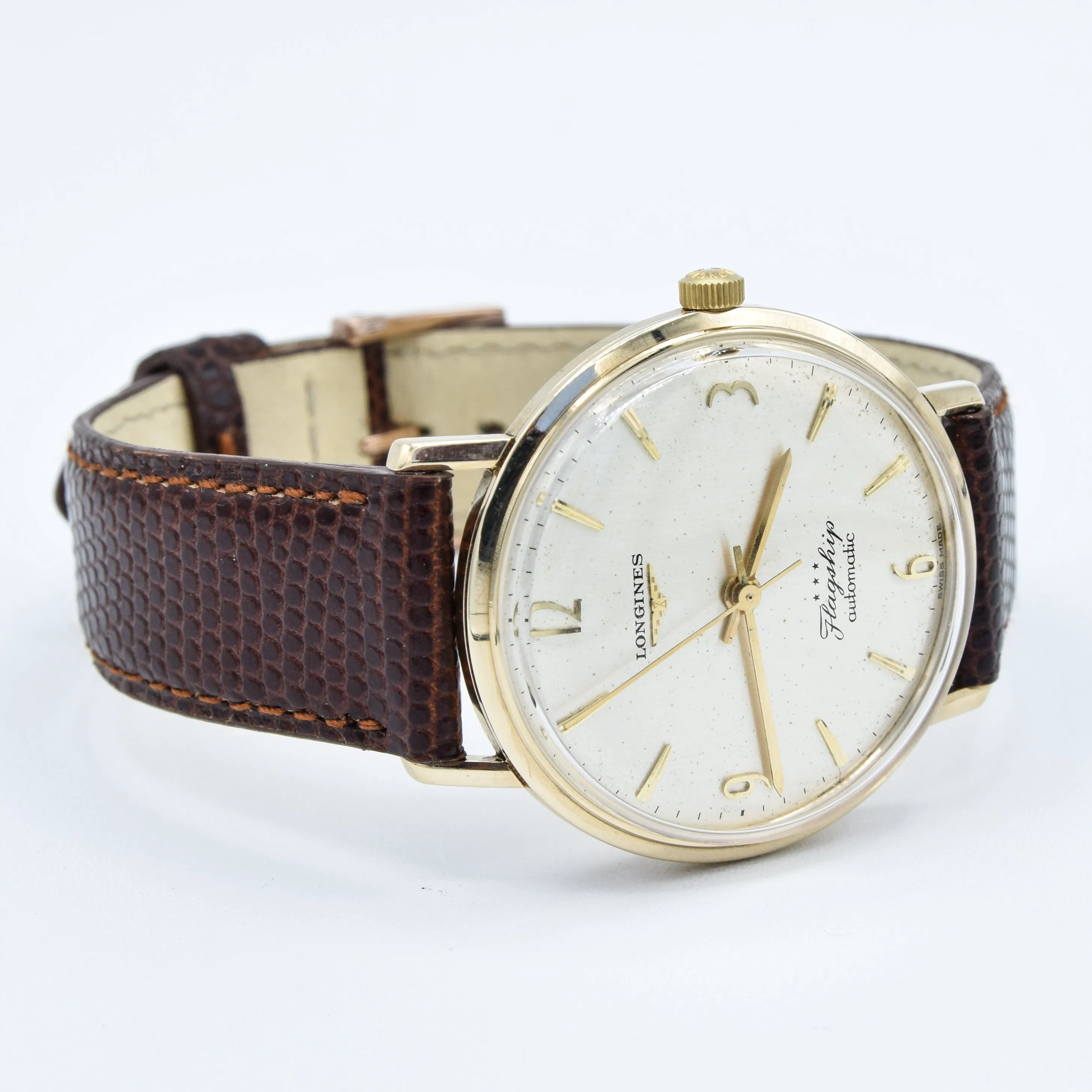 1965 Longines Flagship Automatic in Solid 9ct Gold with Mixed Arabic Numerals Model 3403
