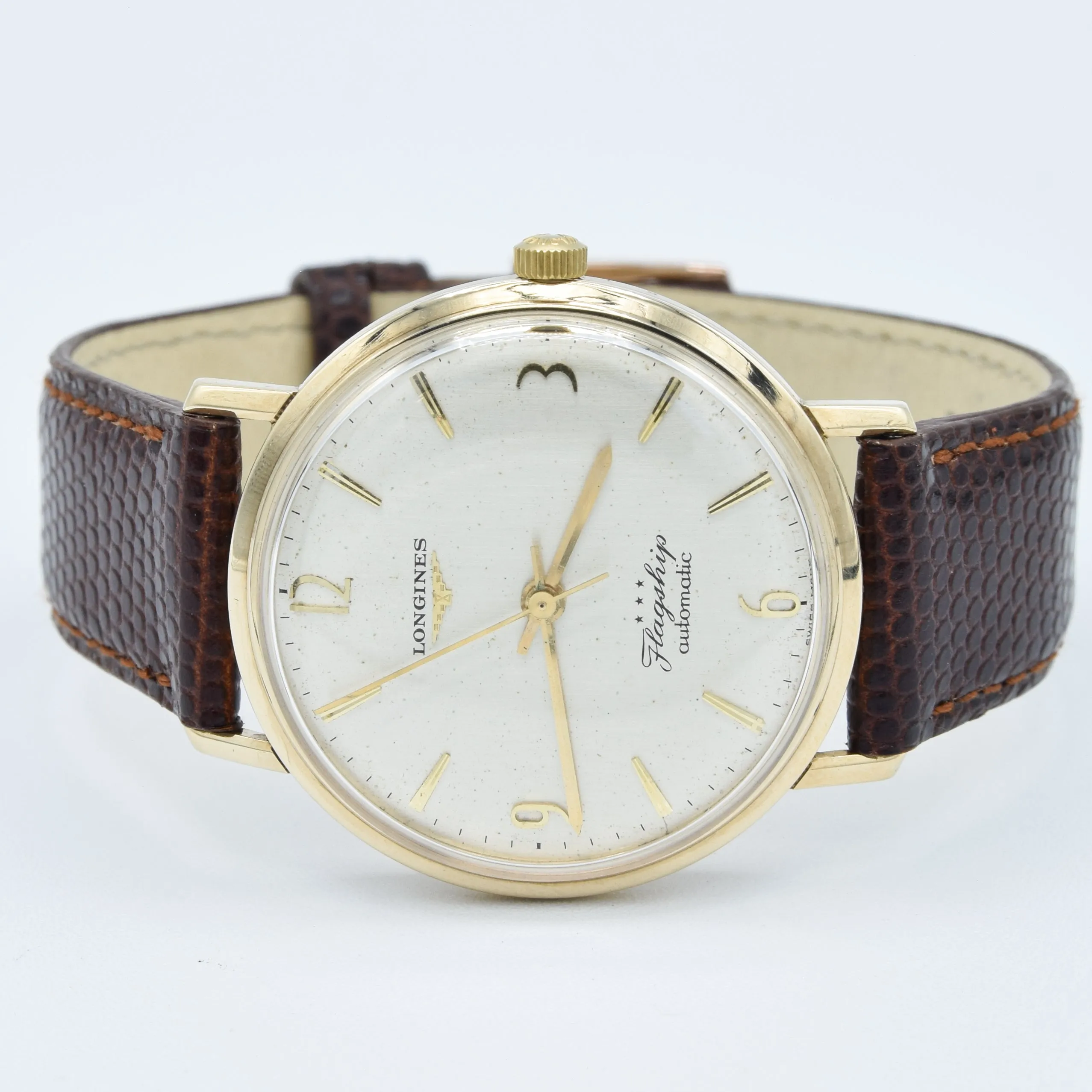 1965 Longines Flagship Automatic in Solid 9ct Gold with Mixed Arabic Numerals Model 3403