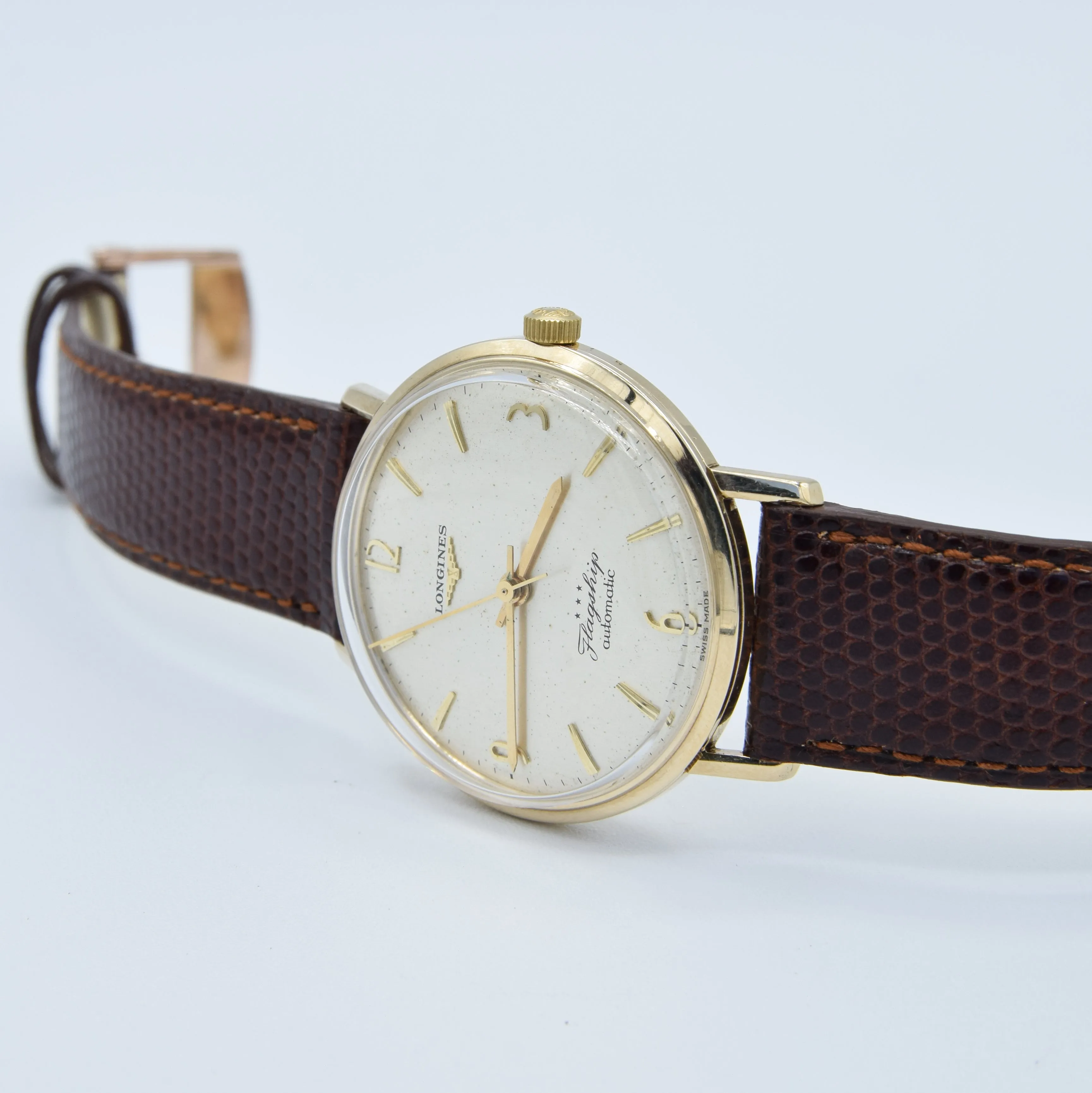1965 Longines Flagship Automatic in Solid 9ct Gold with Mixed Arabic Numerals Model 3403