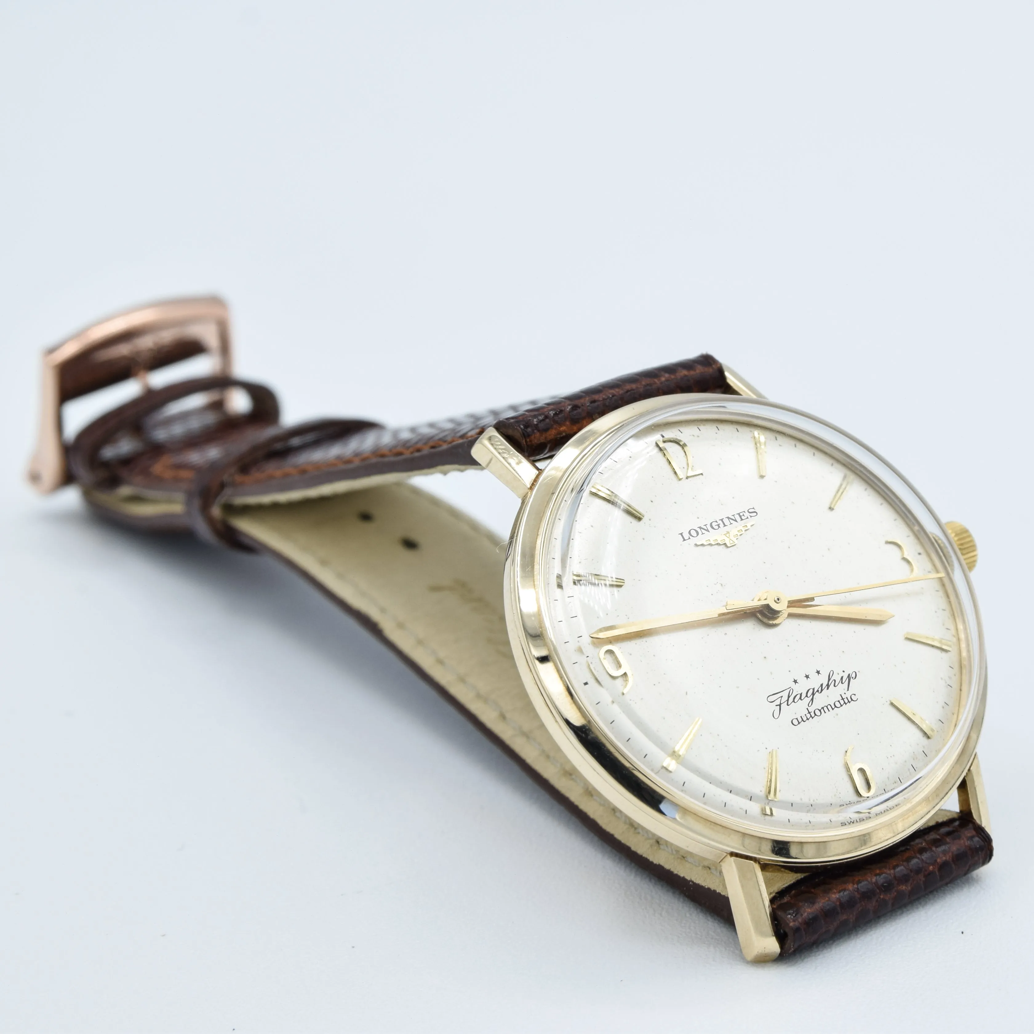 1965 Longines Flagship Automatic in Solid 9ct Gold with Mixed Arabic Numerals Model 3403