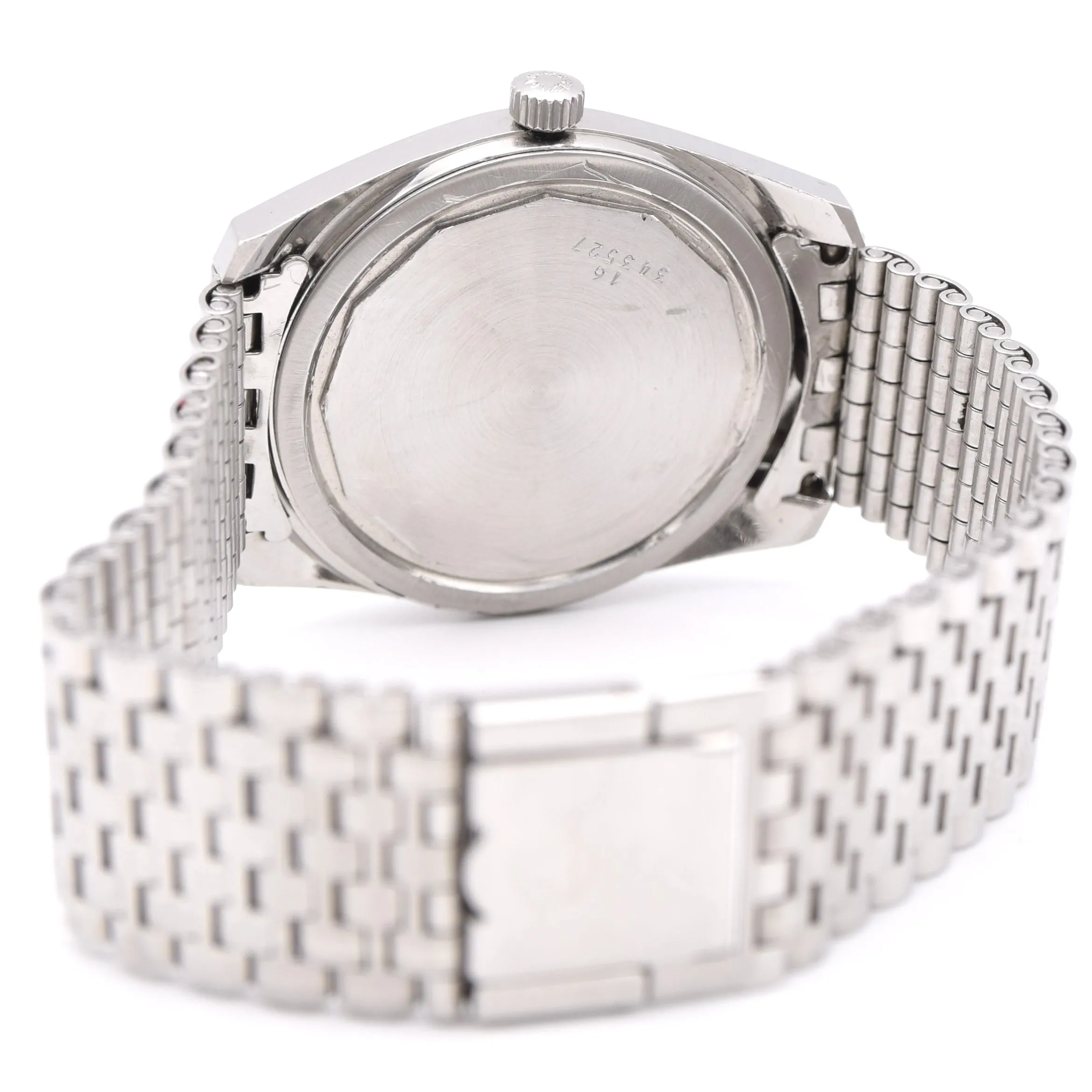 1973 circa Longines Admiral HF Ref. 2301 -1 steel vintage wristwatch on rare fitted NSA bracelet