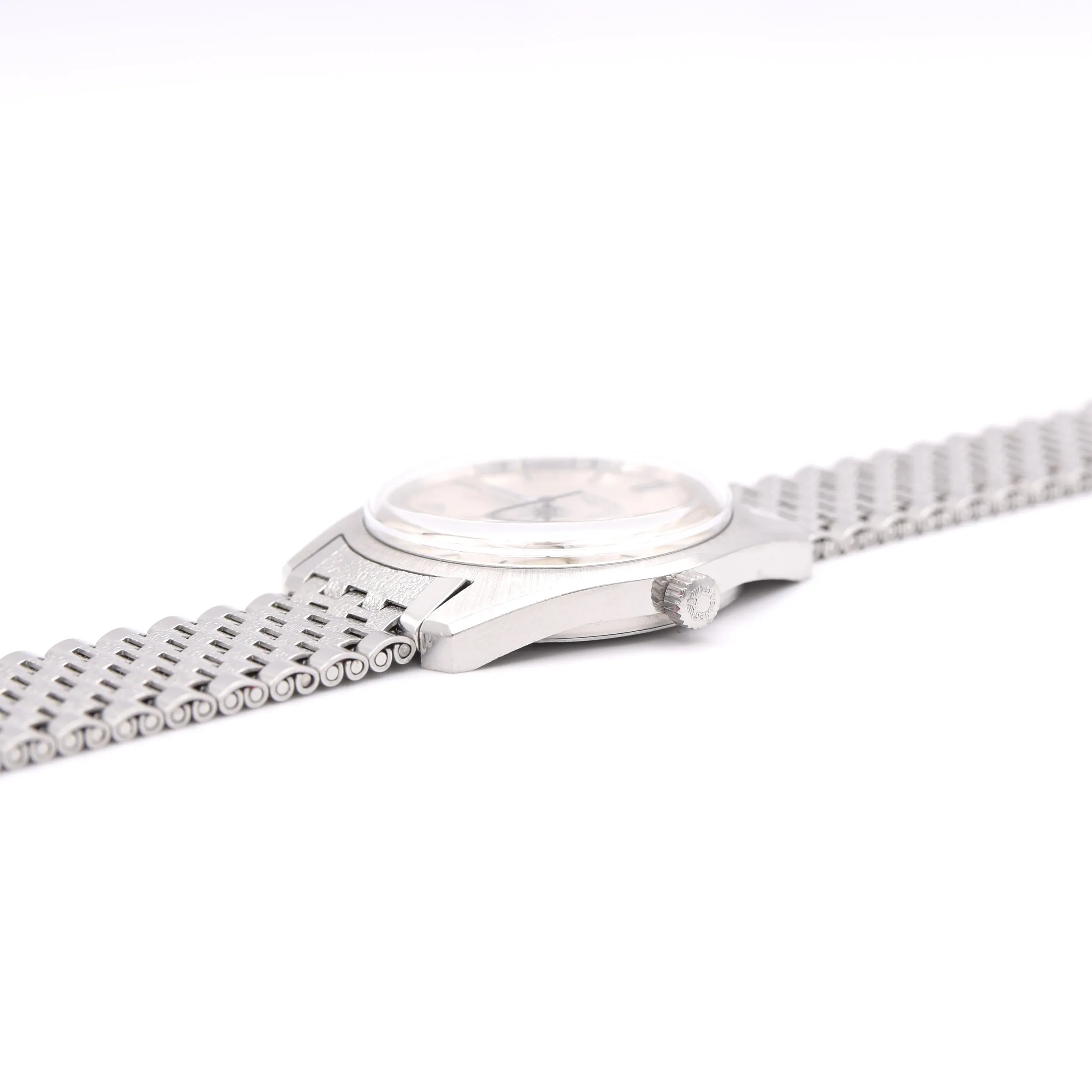 1973 circa Longines Admiral HF Ref. 2301 -1 steel vintage wristwatch on rare fitted NSA bracelet
