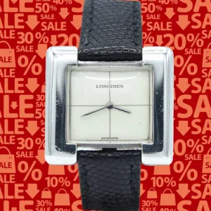 1974 Longines rare 5004 designer Serge Manzon watch 925 sterling silver unisex Watch with Box and deployment