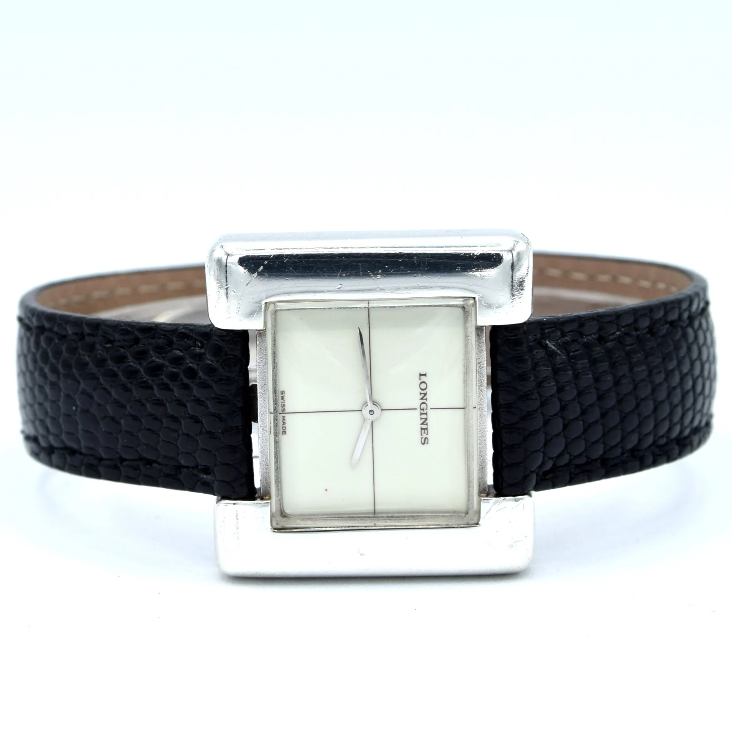 1974 Longines rare 5004 designer Serge Manzon watch 925 sterling silver unisex Watch with Box and deployment