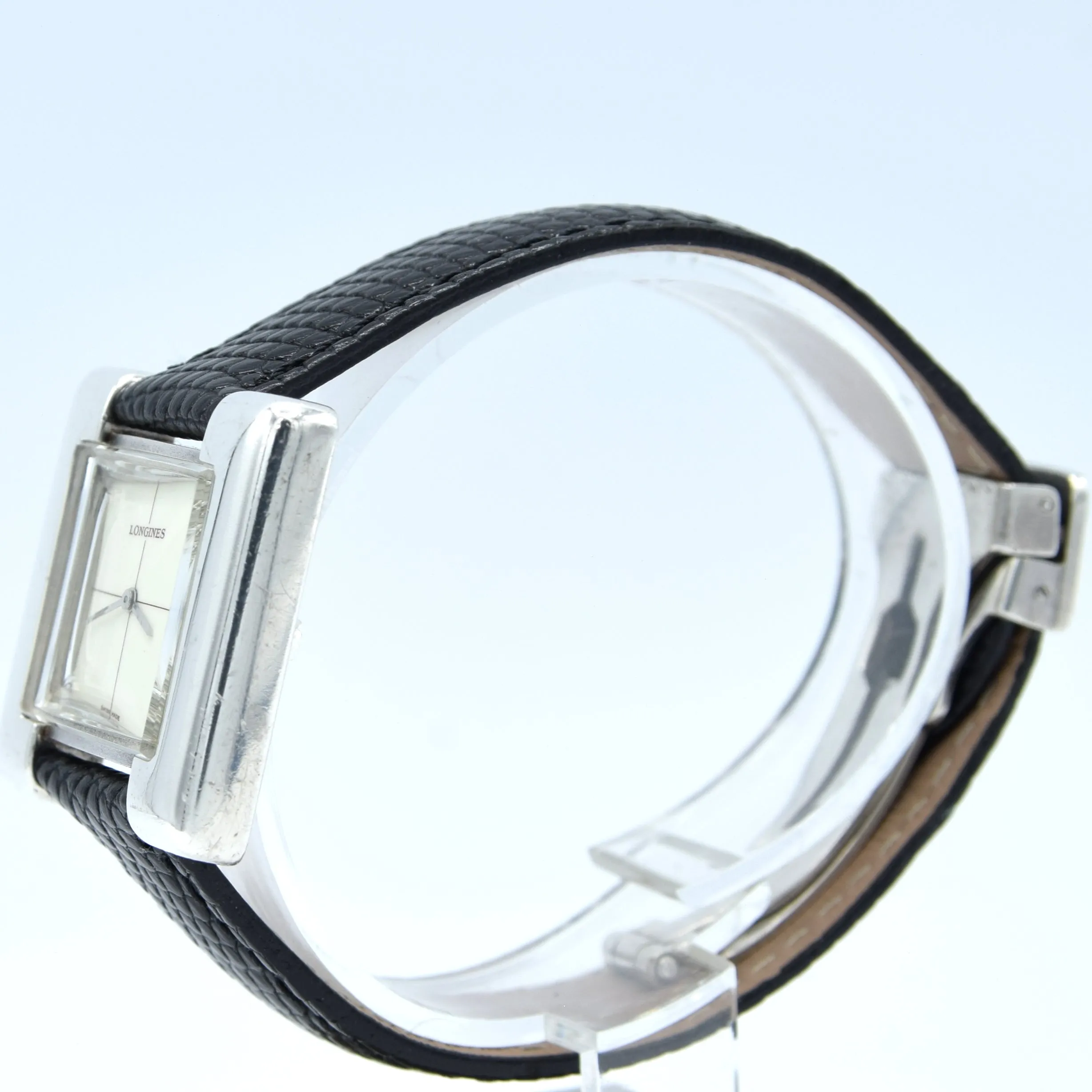 1974 Longines rare 5004 designer Serge Manzon watch 925 sterling silver unisex Watch with Box and deployment