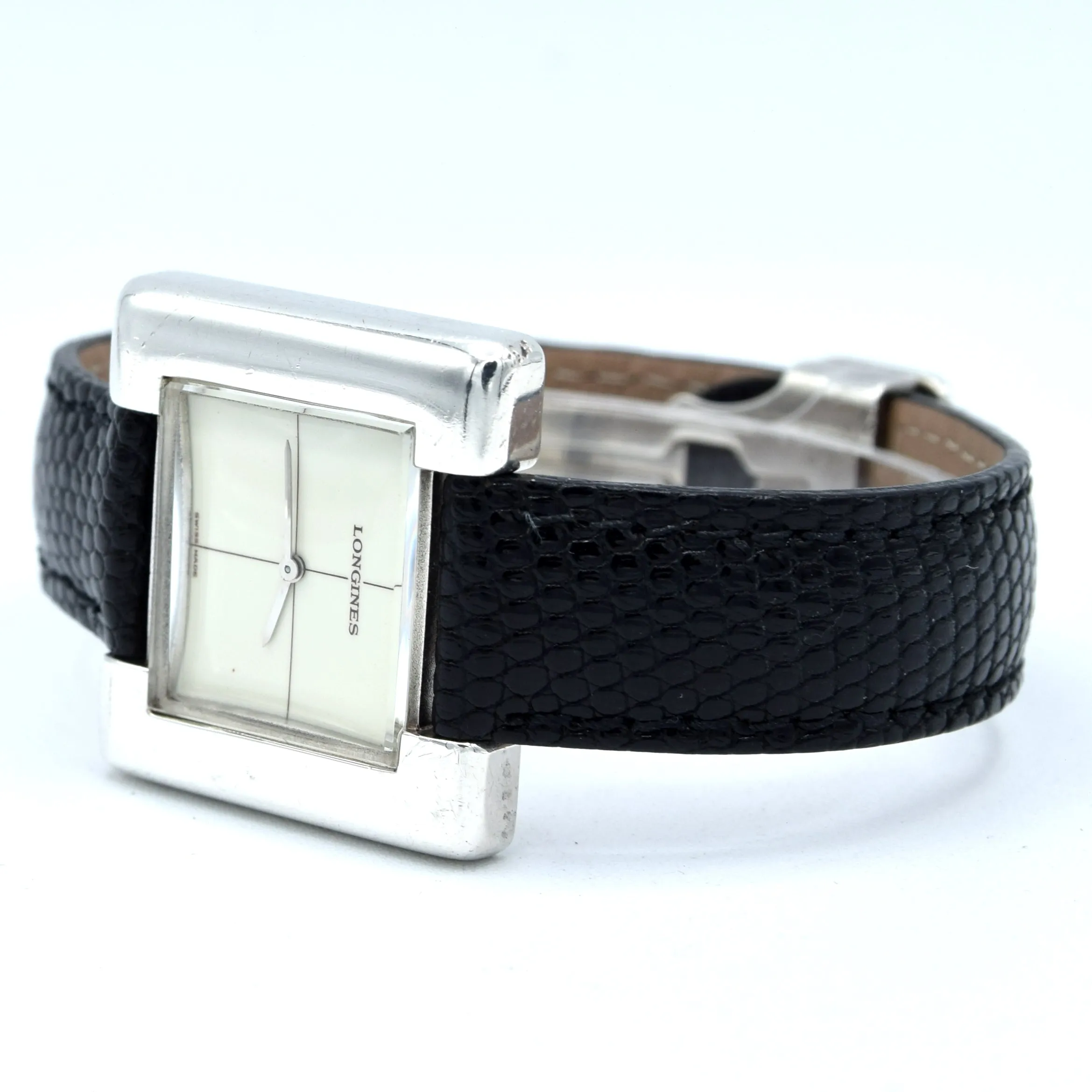 1974 Longines rare 5004 designer Serge Manzon watch 925 sterling silver unisex Watch with Box and deployment