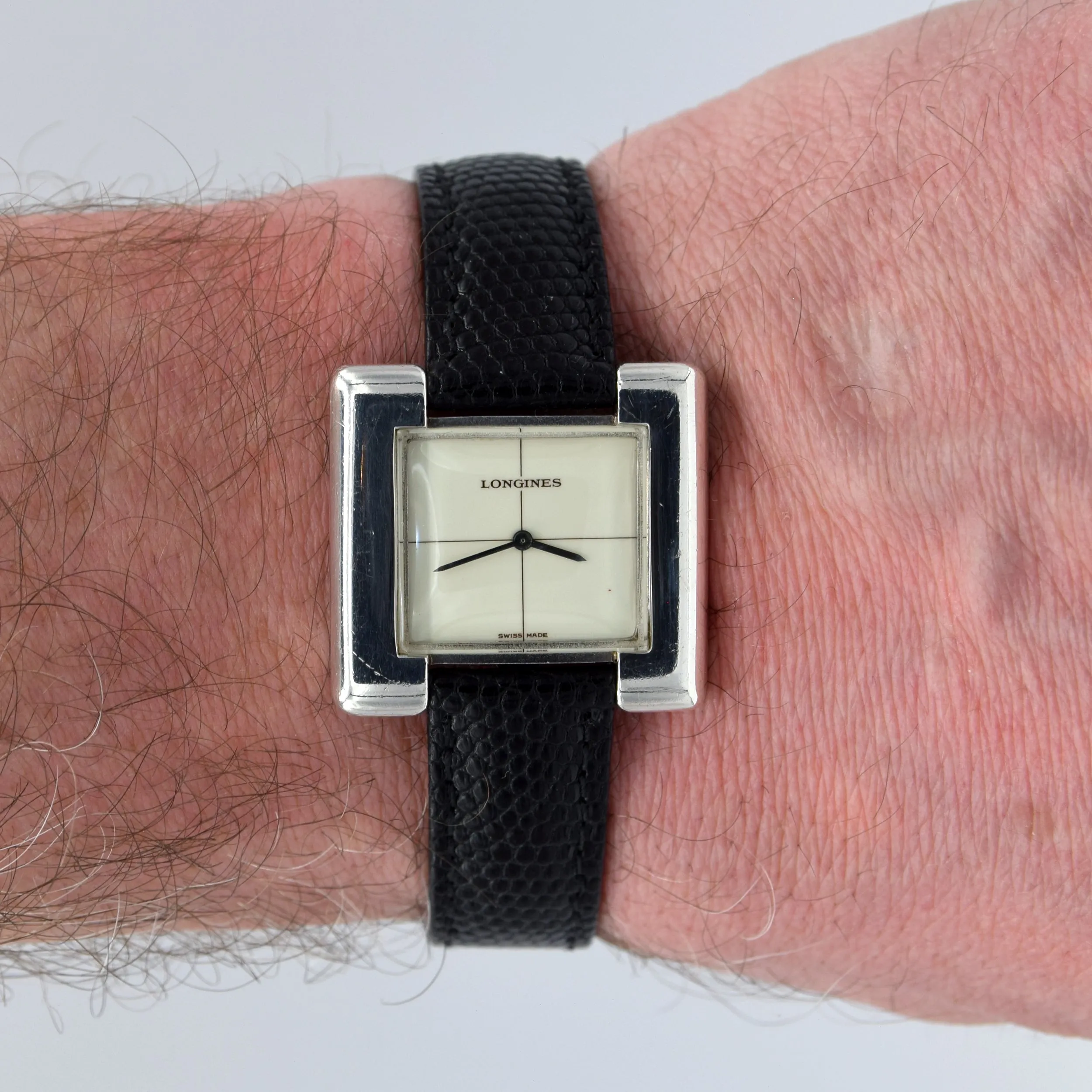 1974 Longines rare 5004 designer Serge Manzon watch 925 sterling silver unisex Watch with Box and deployment