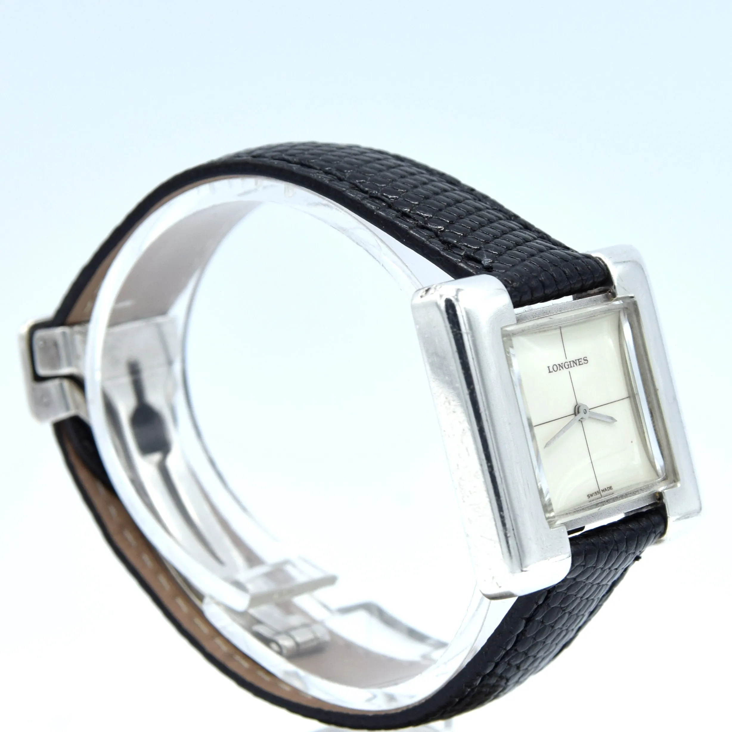 1974 Longines rare 5004 designer Serge Manzon watch 925 sterling silver unisex Watch with Box and deployment