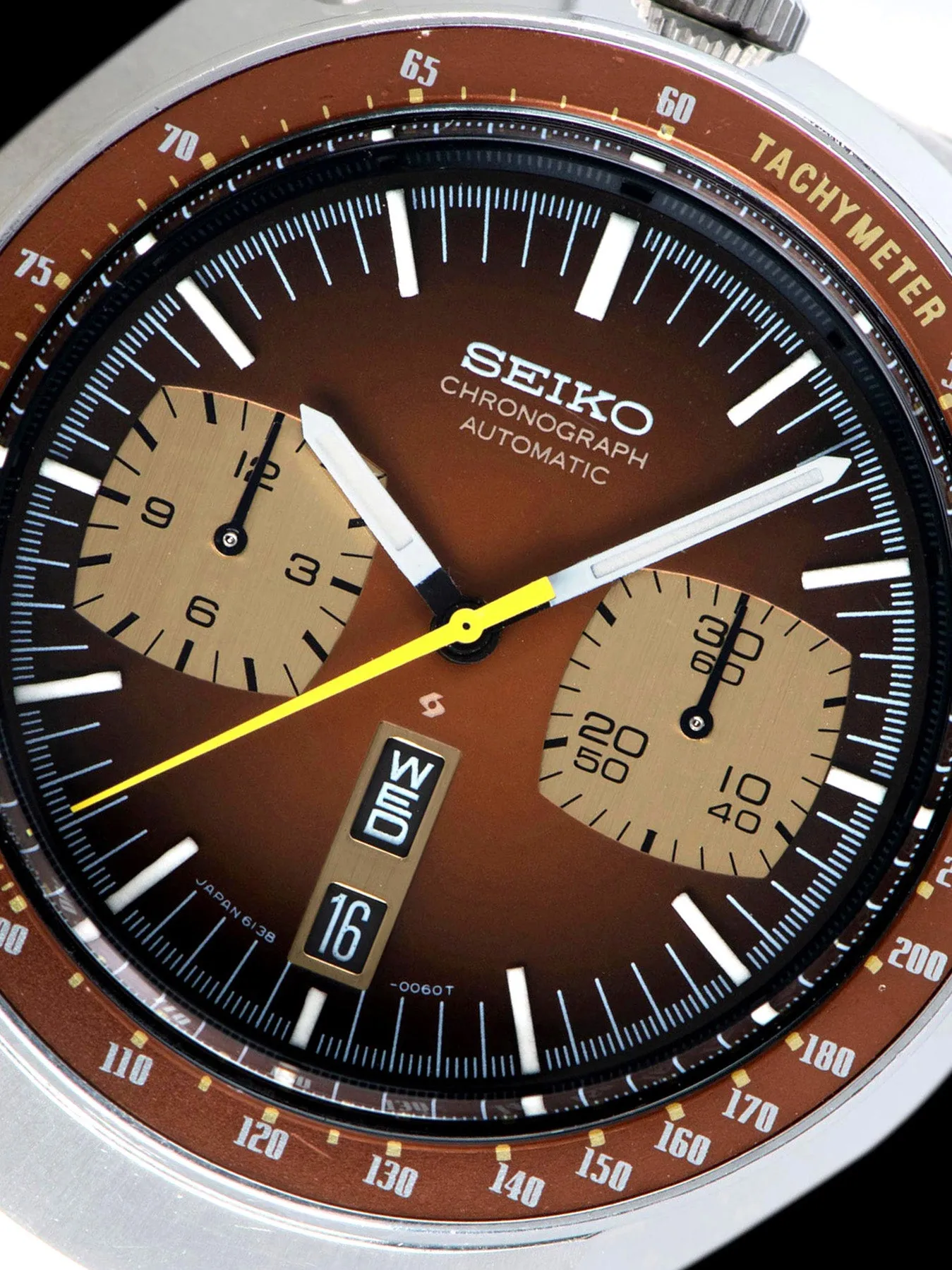 1975 Seiko Automatic "Bullhead" Chronograph (Ref. 6138-0049) Brown Dial