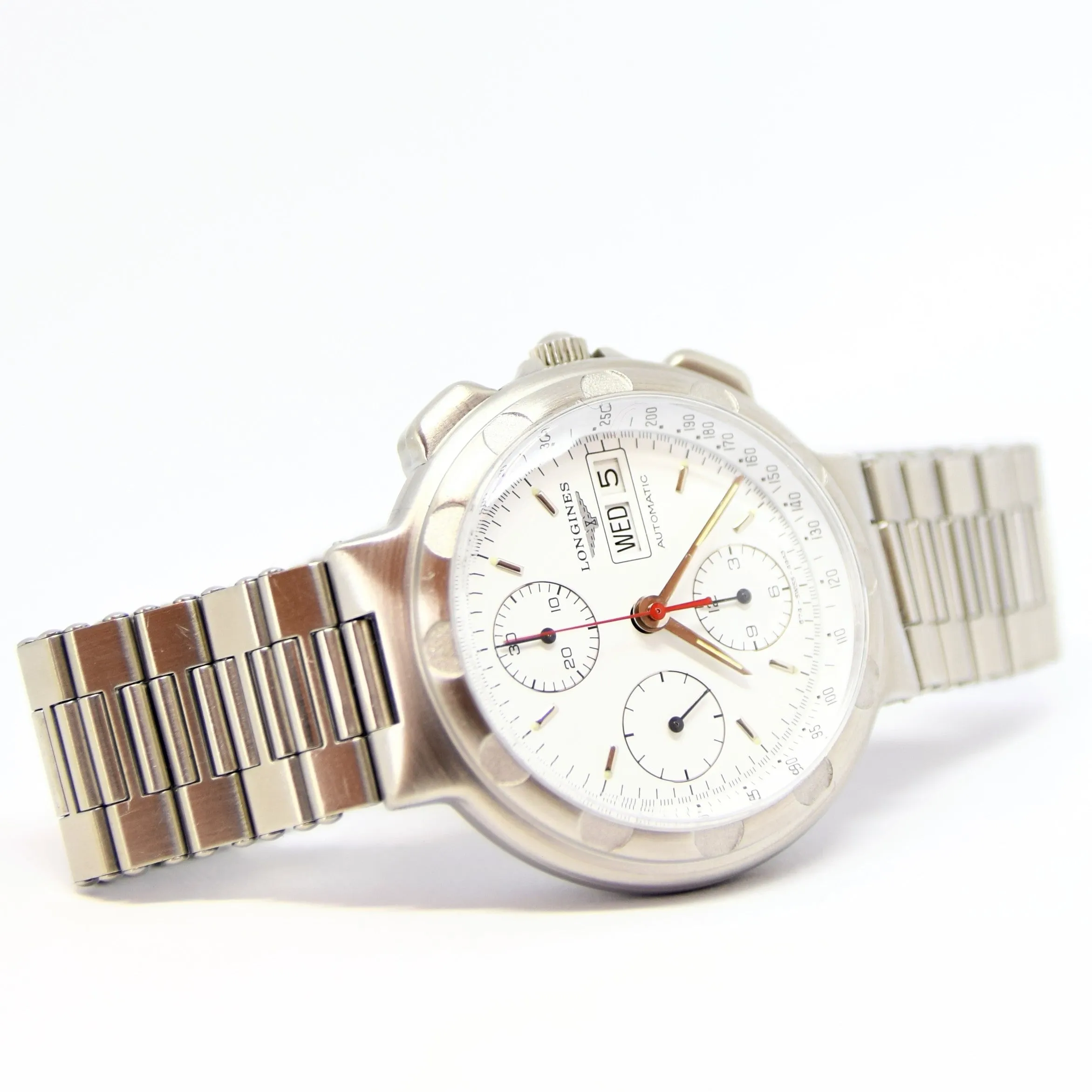 1987 Longines Conquest Chronograph Day Date Automatic Wristwatch Model 674-4943 with Box and Papers