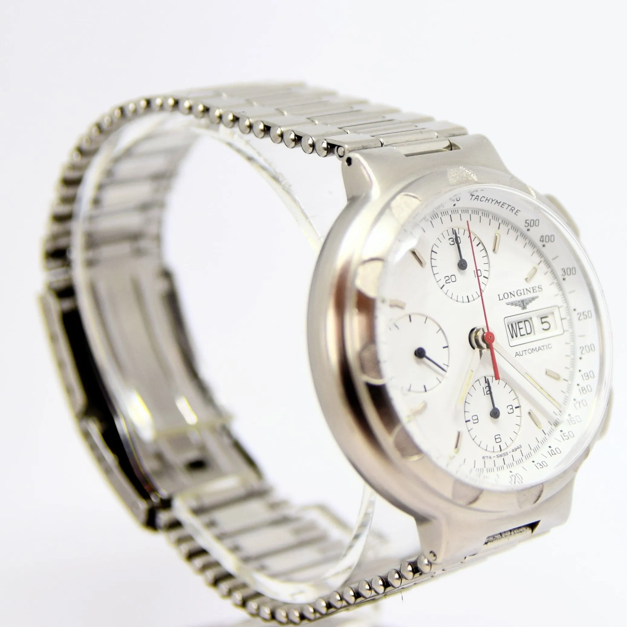1987 Longines Conquest Chronograph Day Date Automatic Wristwatch Model 674-4943 with Box and Papers