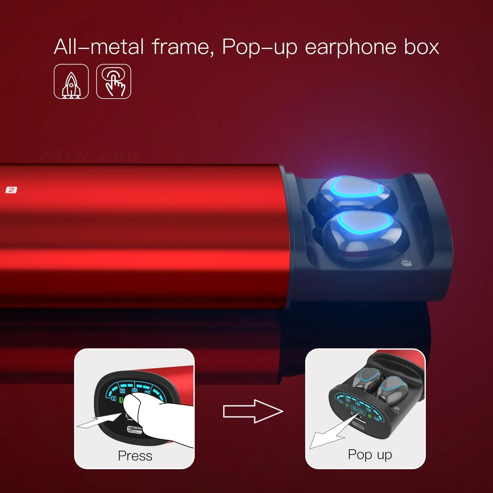 2-in-1 True Wireless Earbuds with Bluetooth 5.0 and Power Bank