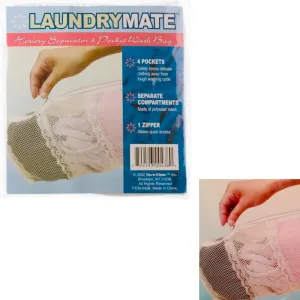 2 Washing Mesh Bags 4 Zip Compartments Socks Bra Laundry Underwear Lingerie Wash