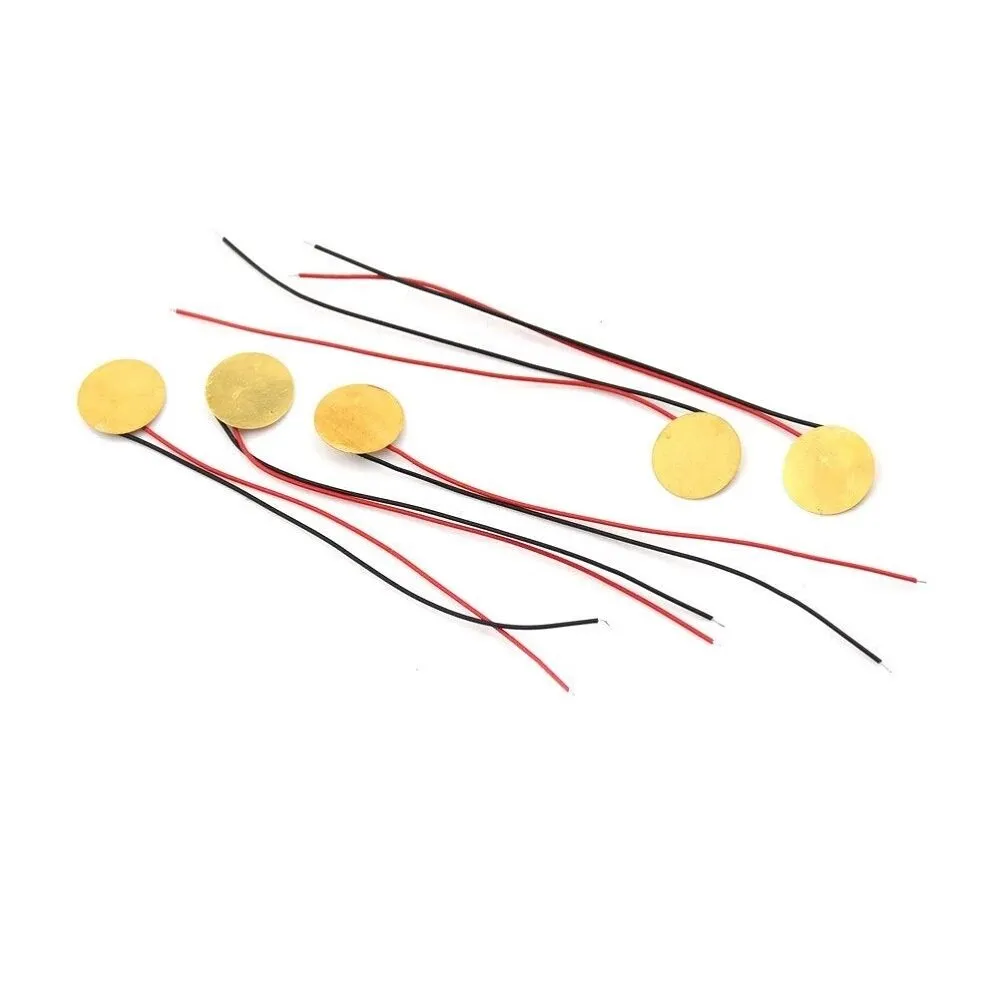 20pcs 15mm Piezo Elements Buzzer Sounder Sensor Trigger Drum Disc with Wire Copper Loudspeaker