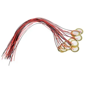 20pcs 15mm Piezo Elements Buzzer Sounder Sensor Trigger Drum Disc with Wire Copper Loudspeaker