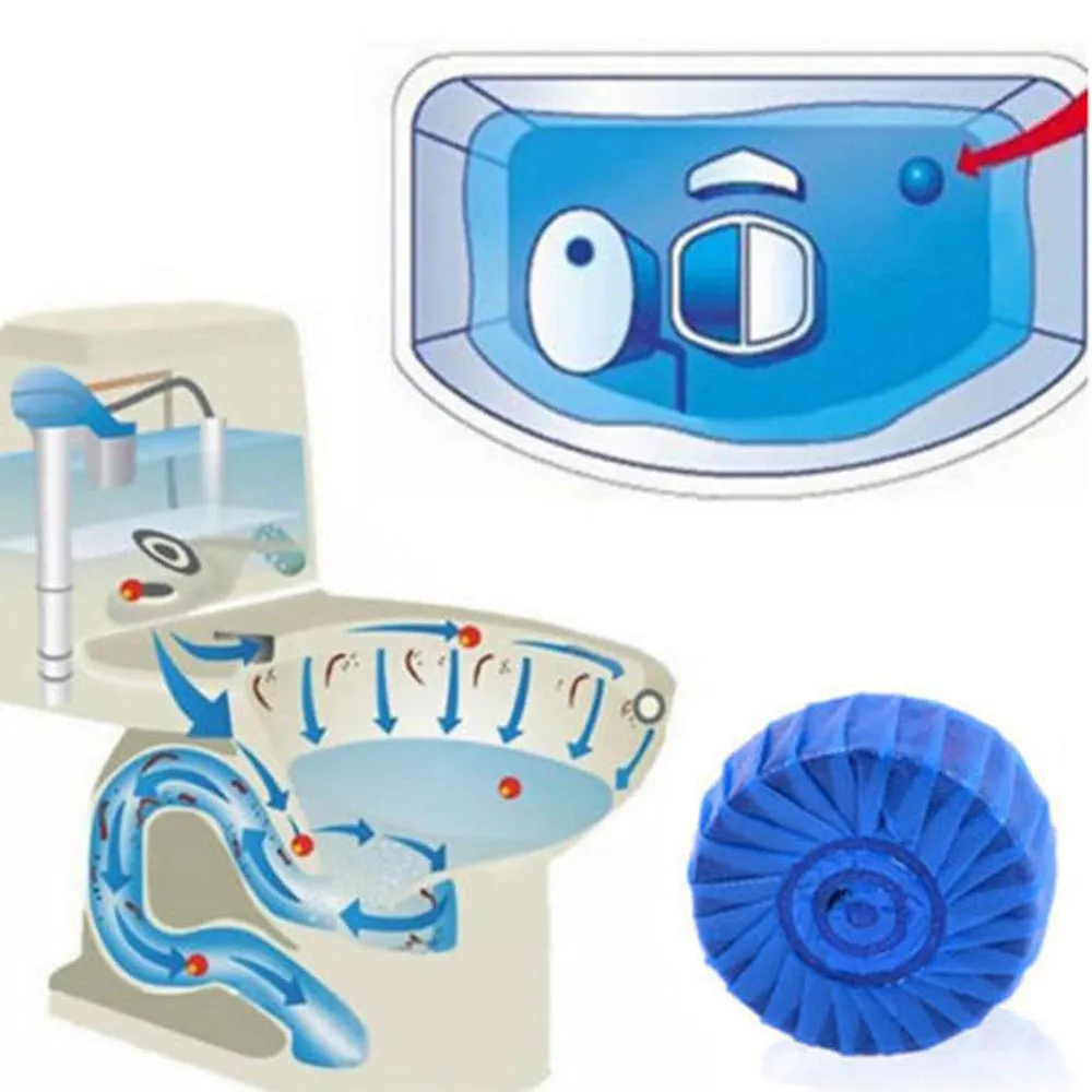 24 Automatic Bleach Toilet Bowl Cleaner Stain Remover Blue Tab Tablet Flush Tank