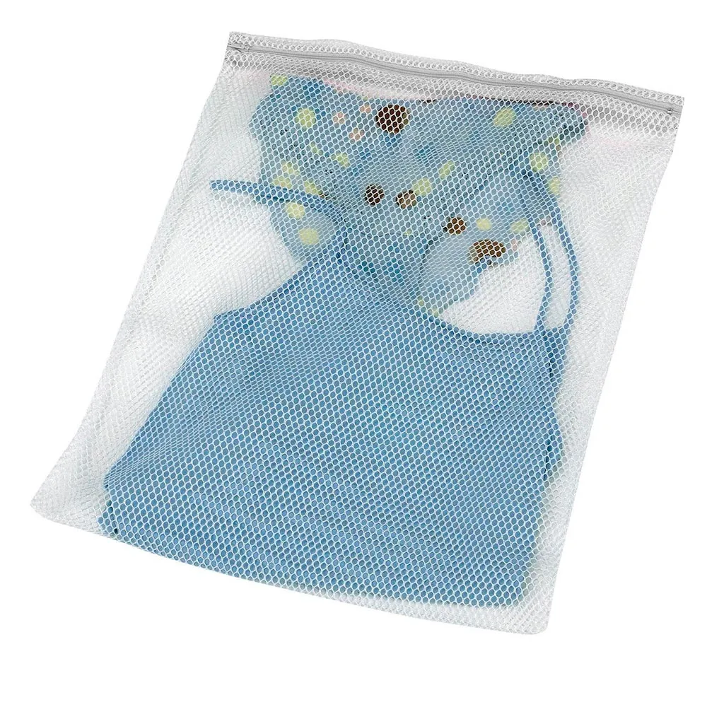 4 Pc White Mesh Laundry Bag 14" x 18" Wash Lingerie Delicates Panties Hose Bras