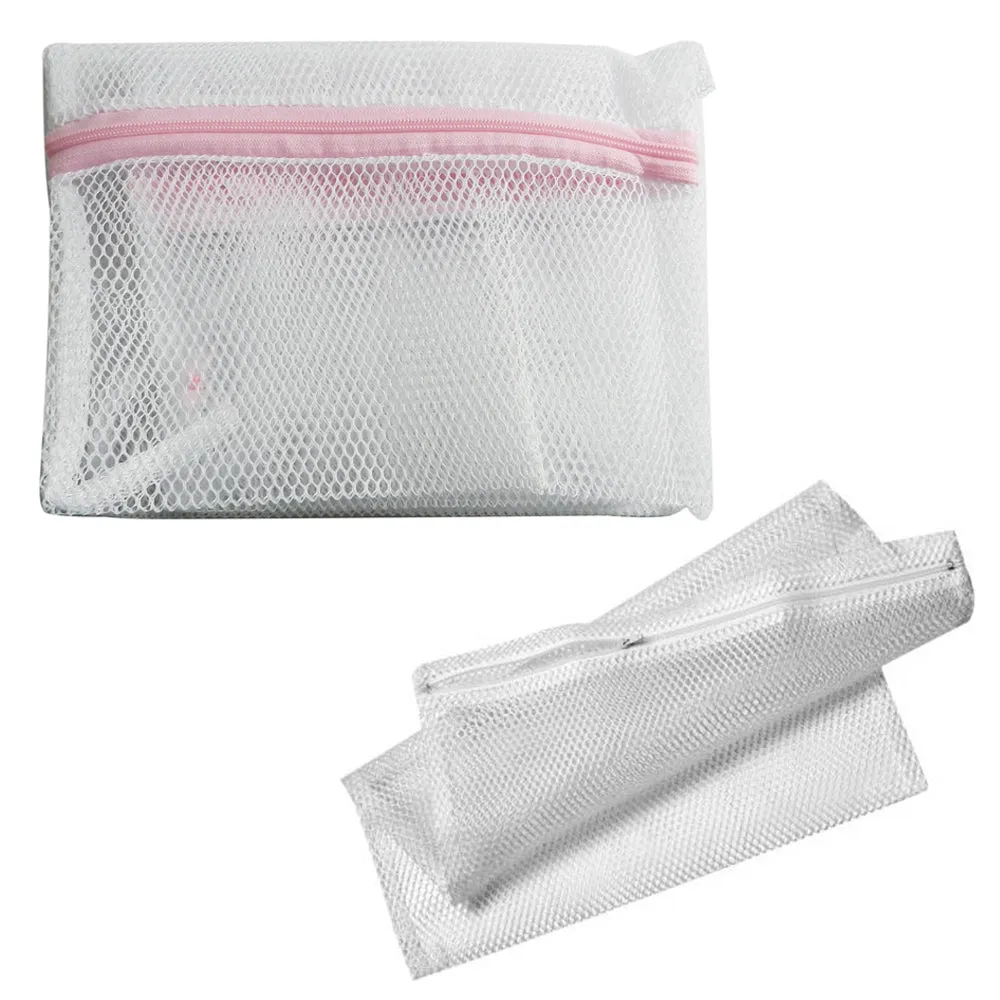 4 Pc White Mesh Laundry Bag 14" x 18" Wash Lingerie Delicates Panties Hose Bras